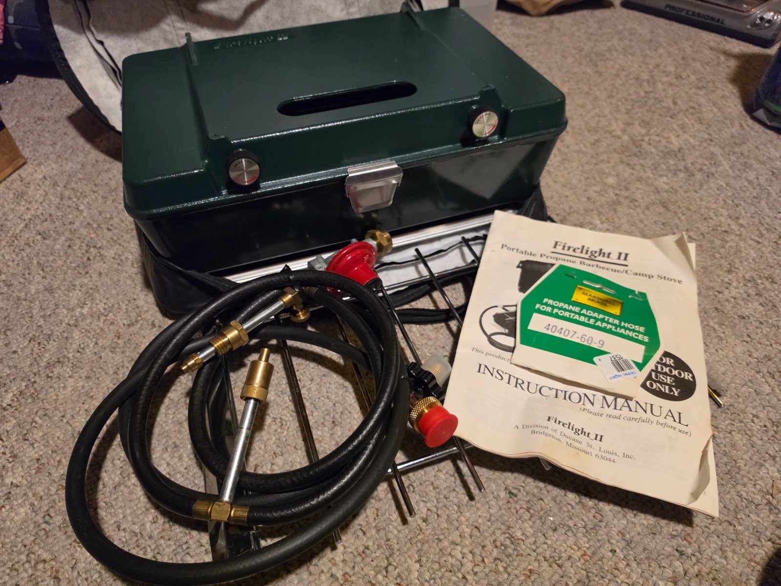 Ducane Firelight II Portable Propane BBQ Grill Dual Burner Camping Stove- Tested