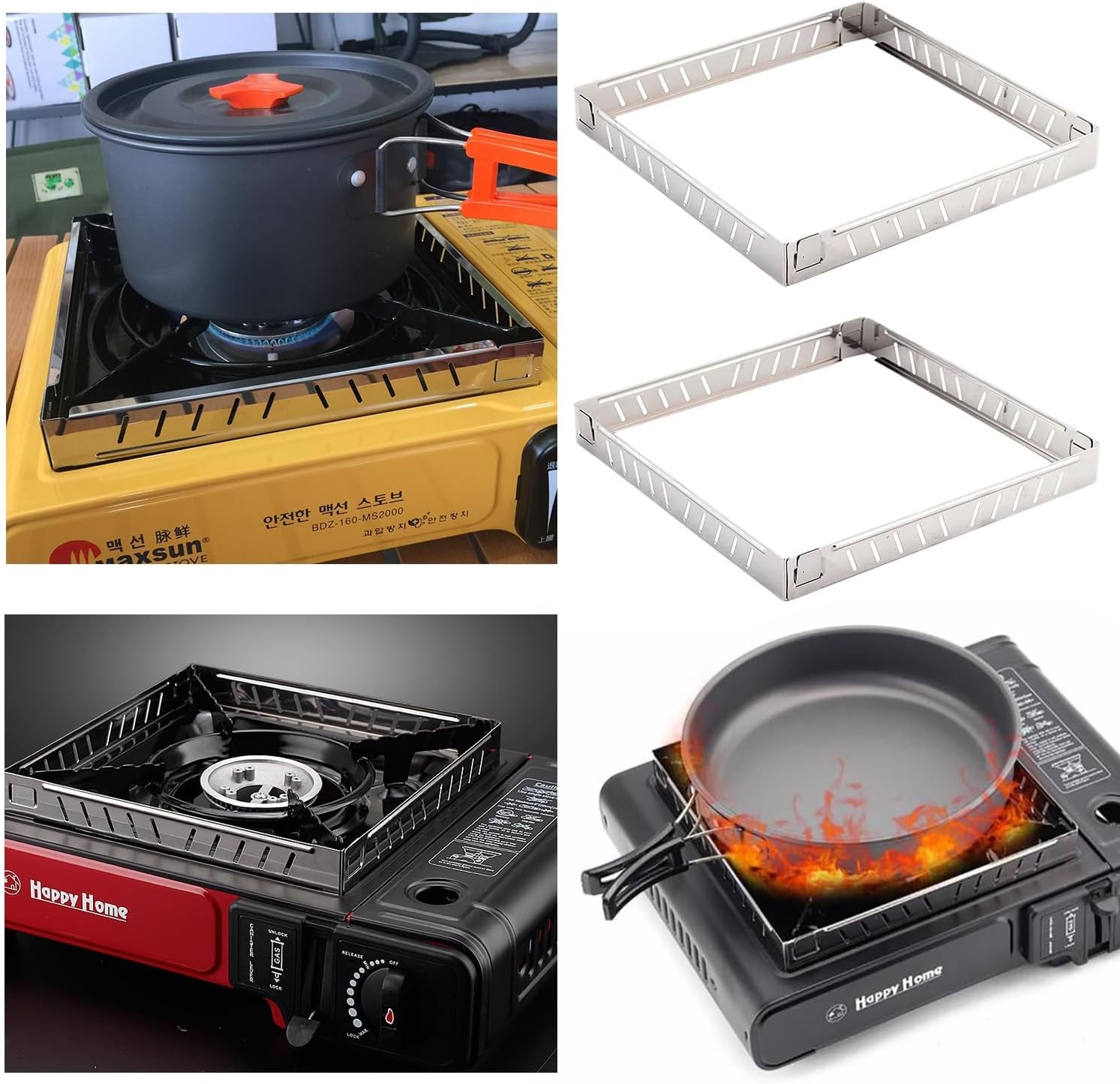 2 Pack Camping Stove Wind Guard Windscreen Blocker Compact Detachable Windshield