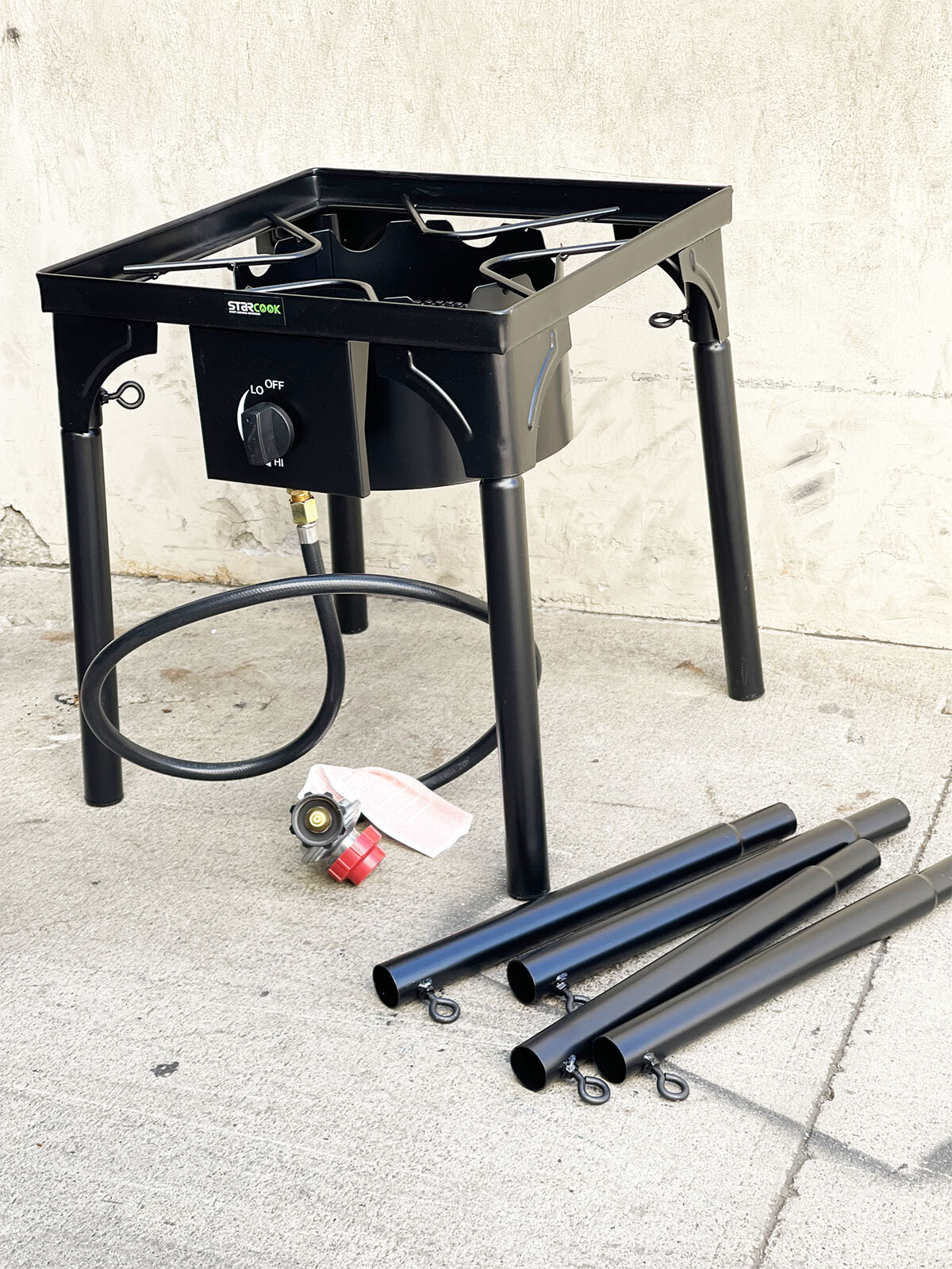 20,000 BTU Stand Up Single LP Propane Burner Outdoor Stove Camping Cooker w/Hose