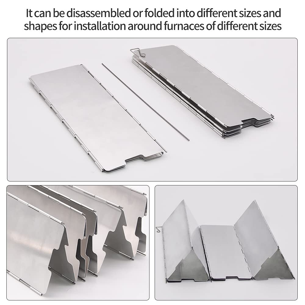 10/12/16 Plates Stove Windscreen Aluminum Stove Windshield With Drawstring Bag F