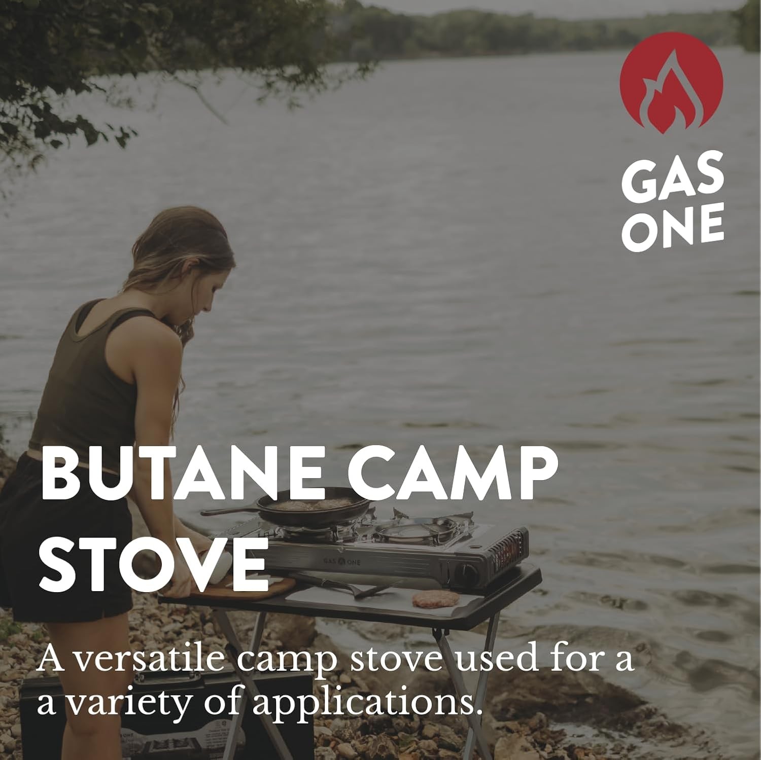 GasOne 2-Burner Portable Camp Stove – High Output 15,300 BTU – With Durable Carr