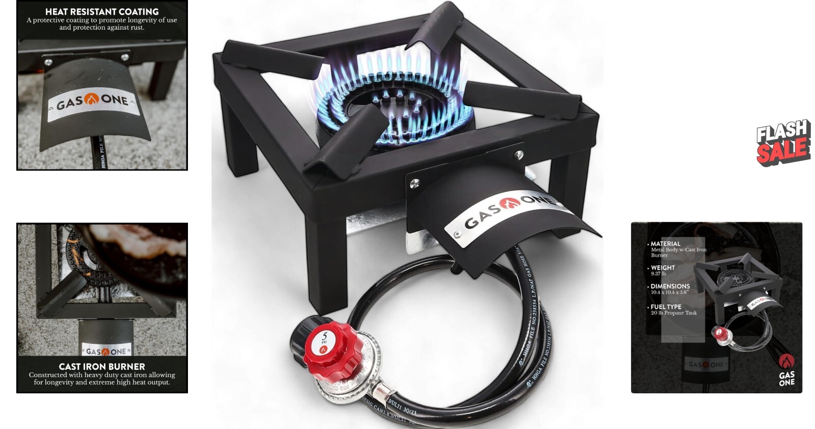 High-Output Single Propane Burner with Heat Shield for Ultimate Outdoor Cooking