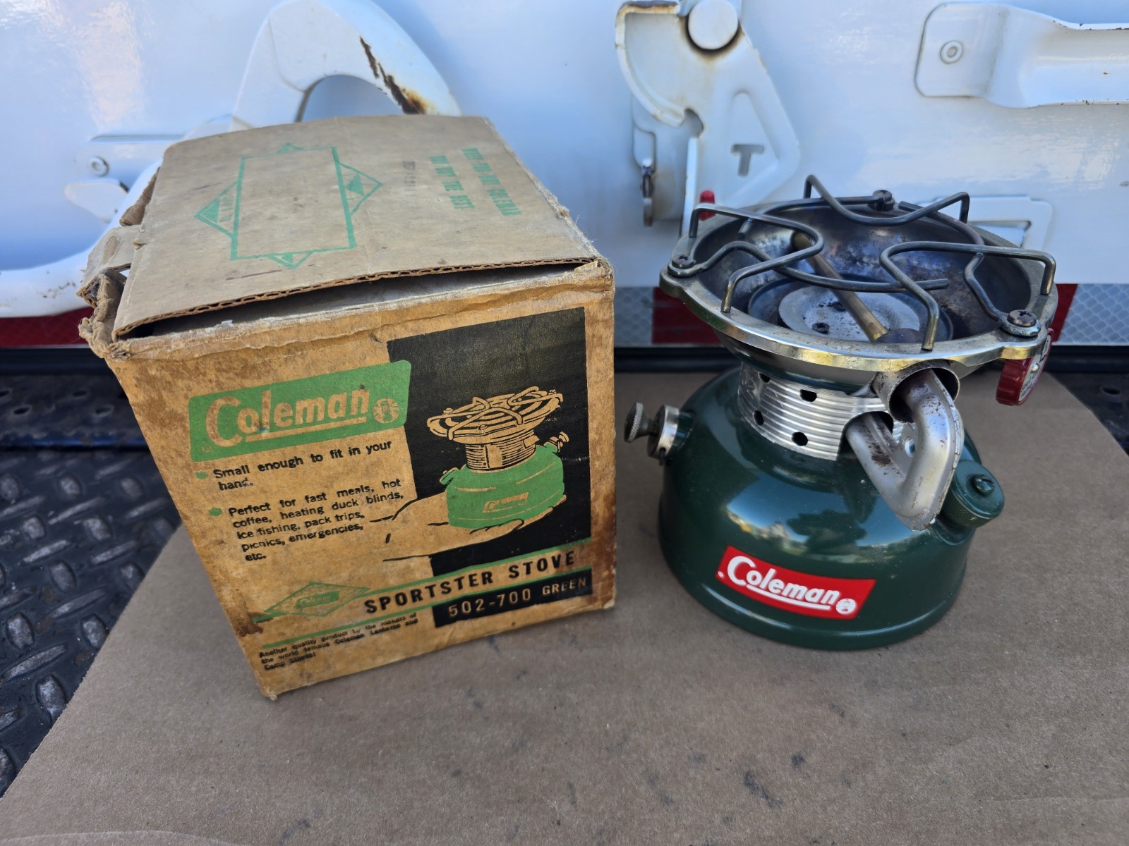 Vintage Coleman 502 Sportster Stove 12-1964 Single Burner Camp Stove Untested