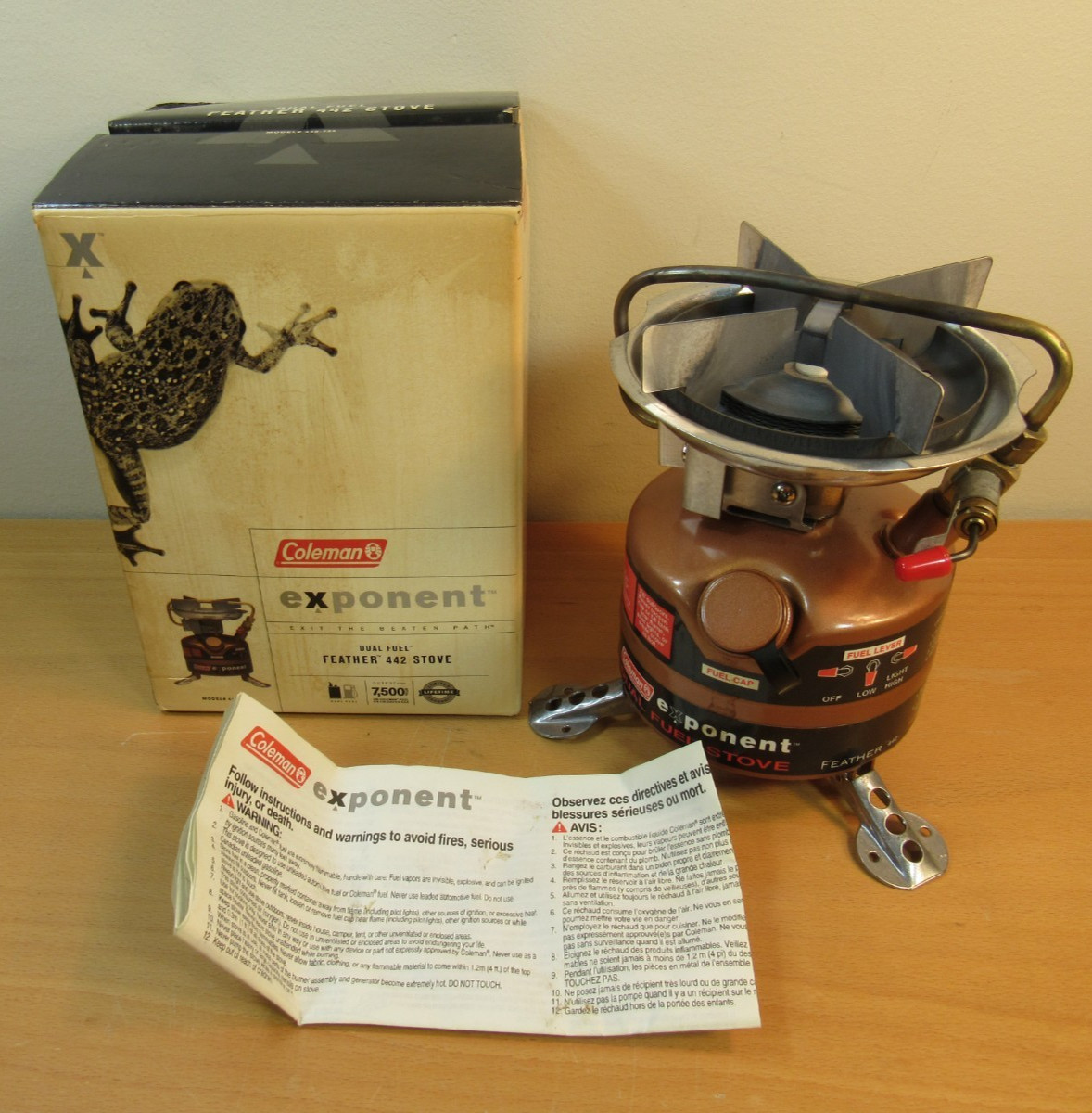 VTG Coleman Exponent Dual Fuel Feather 442 Portable Camp Stove with Box TESTED!