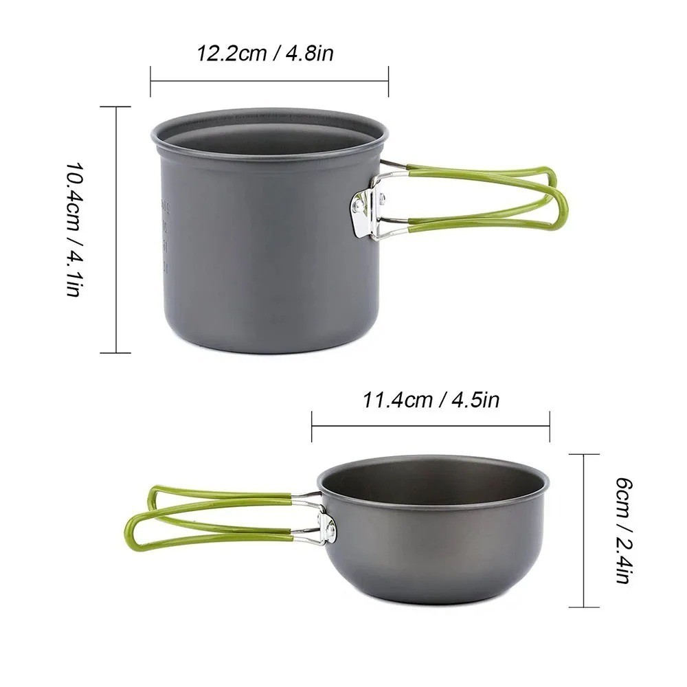 Portable Camping Cookware Set Propane Butane Outdoor Hiking Picnic Pots