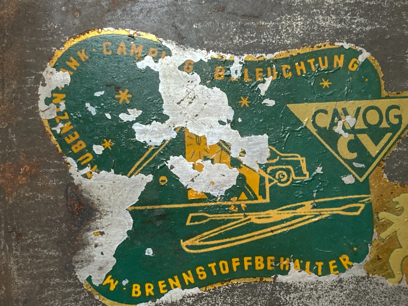 Vintage Cavog CV Fuel Tank mfg in West Germany Brass Caps