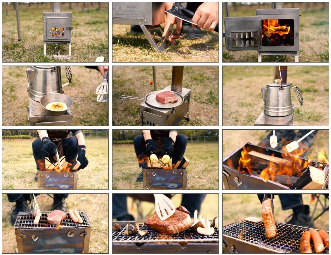 WINNERWELL®FASTFOLD Titanium Ultralight Buschcraft Backpack Stove 0.9kg 2.2lbs