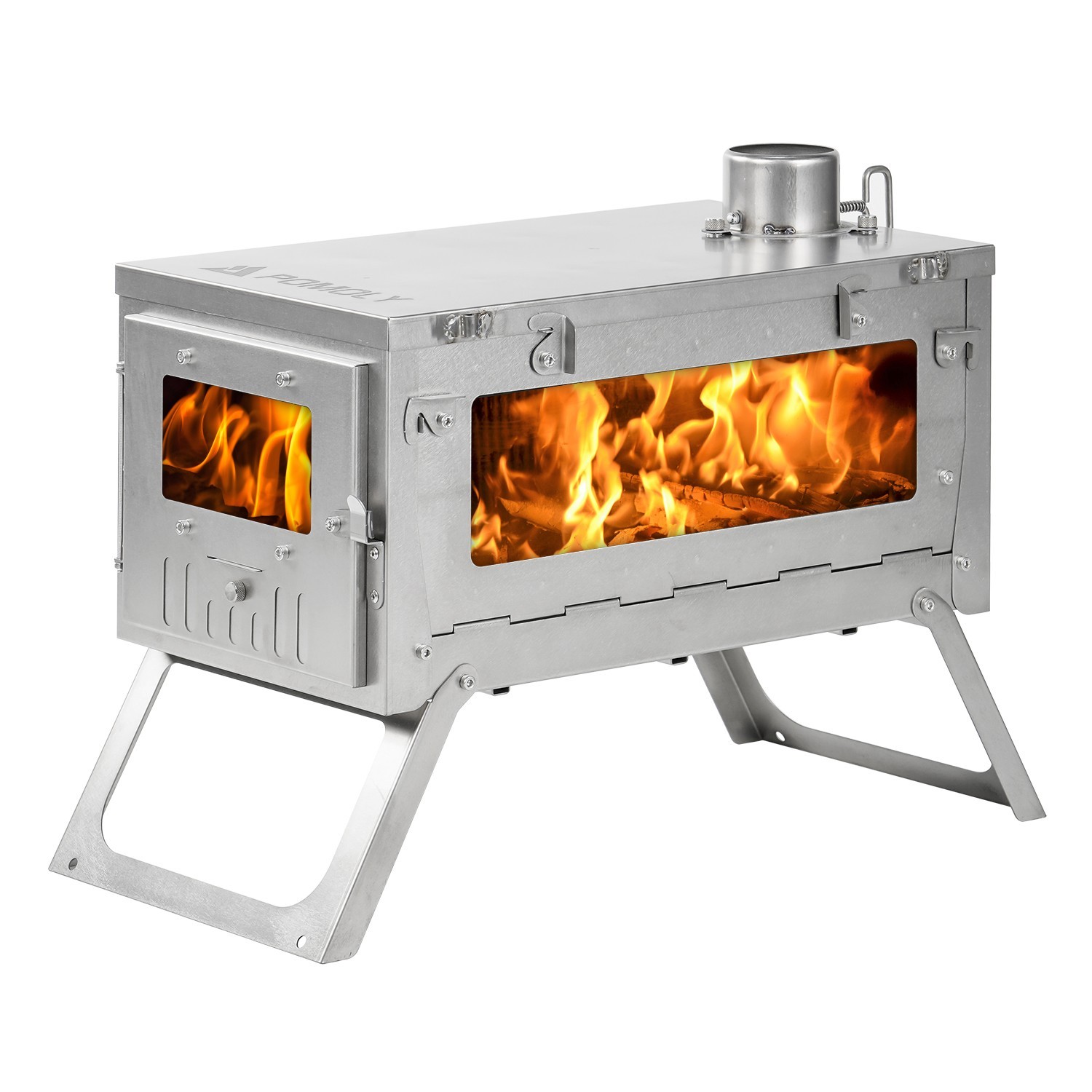 POMOLY Ti 0.6 Camping Wood Stove Portable Lightweight Titanium Stove for Hiking