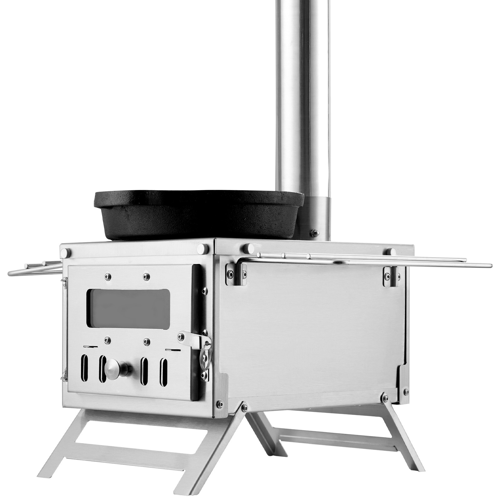 VEVOR Portable Wood Stove Camping Hot Tent BBQ Stove 80 in for Outdoor w/ Pipes