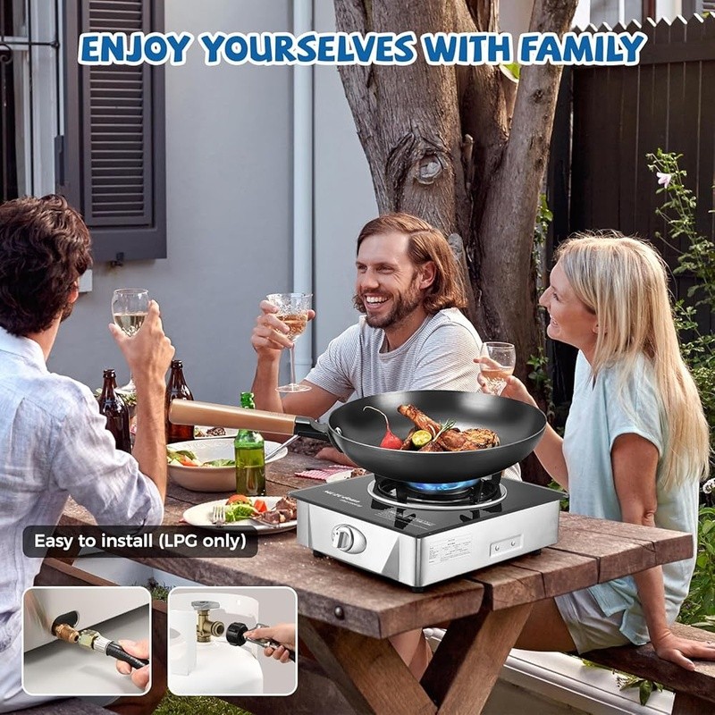 High Output Portable Gas Stove 15000 BTU Camping Cooking Outdoor Burner New