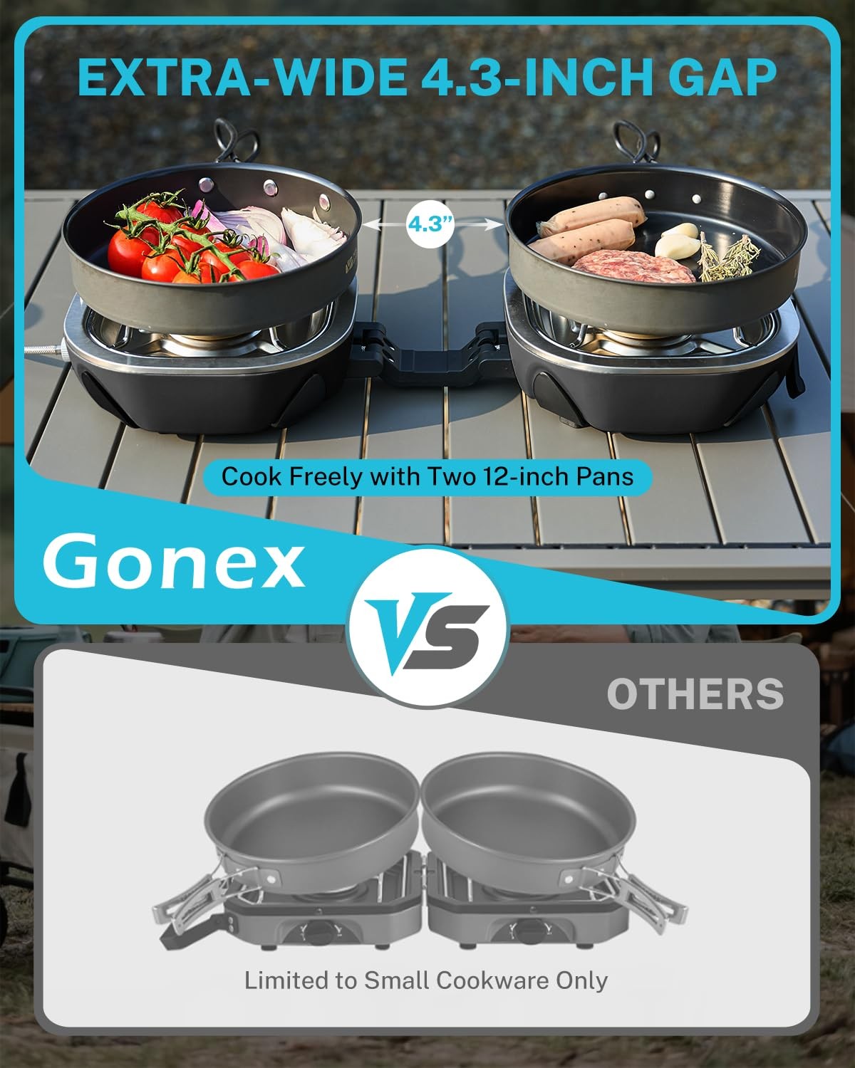 Gonex Propane Camping Stove Compact Portable Folding Camp Stove 20000 Btus