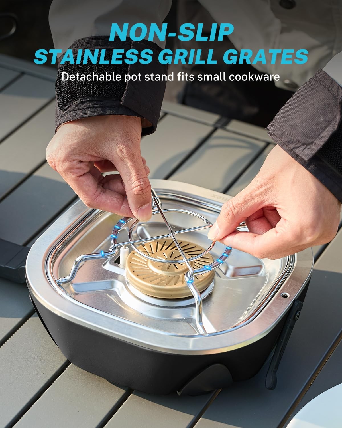 Gonex Propane Camping Stove Compact Portable Folding Camp Stove 20000 Btus