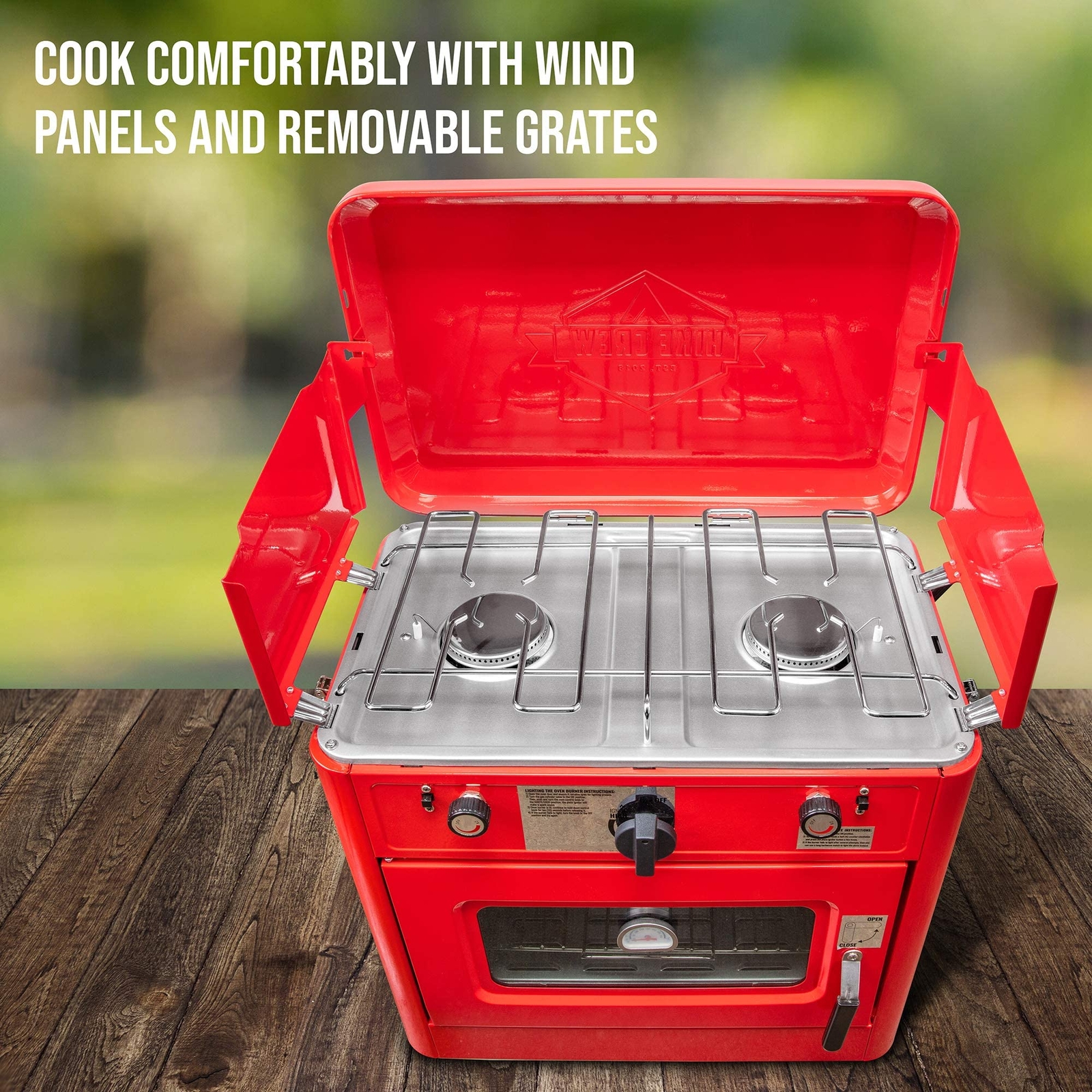 Hike Crew 2-in-1 Gas Camping Portable Propane Stove & Oven with Grill