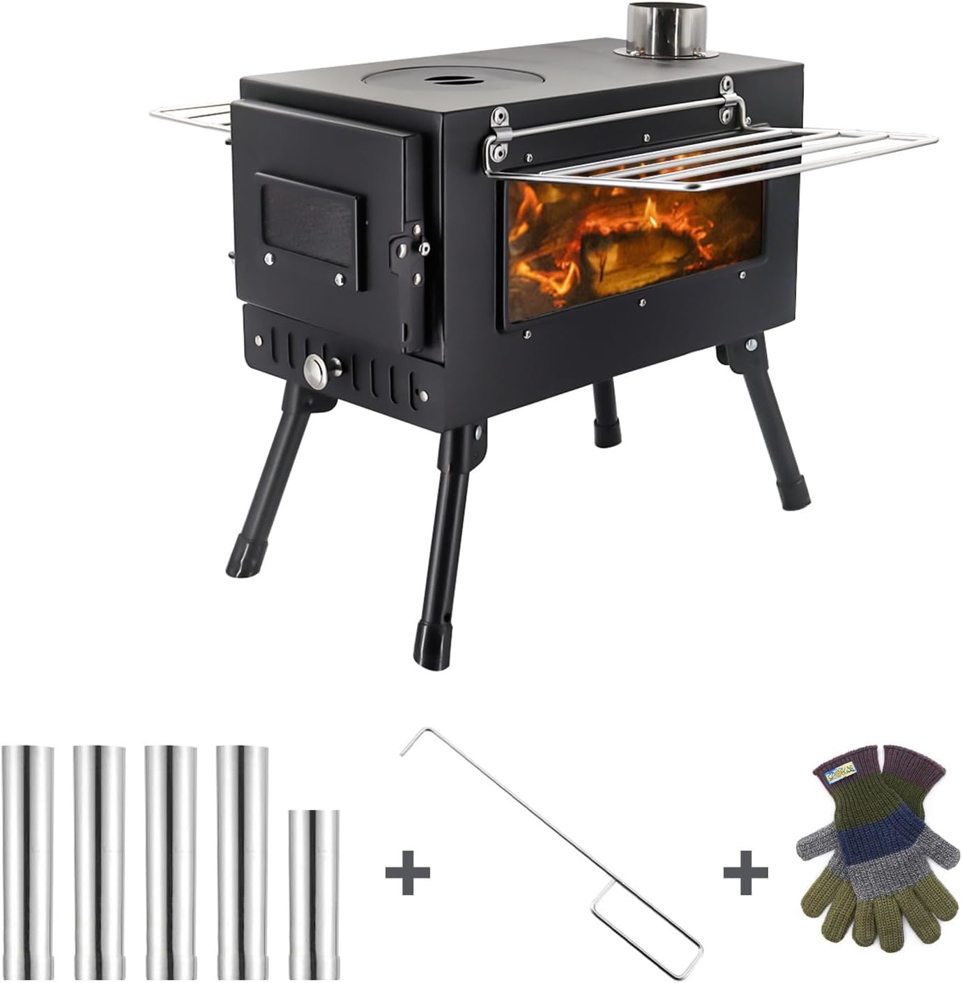 Outdoor Tent Stove Portable Camping Stove With Chimney Pipe for Outdoor Cooking
