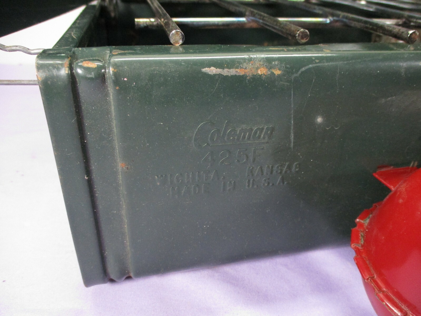 Vintage Coleman 425F Double Burner Portable Gas Camping Stove October 1987 WORKS
