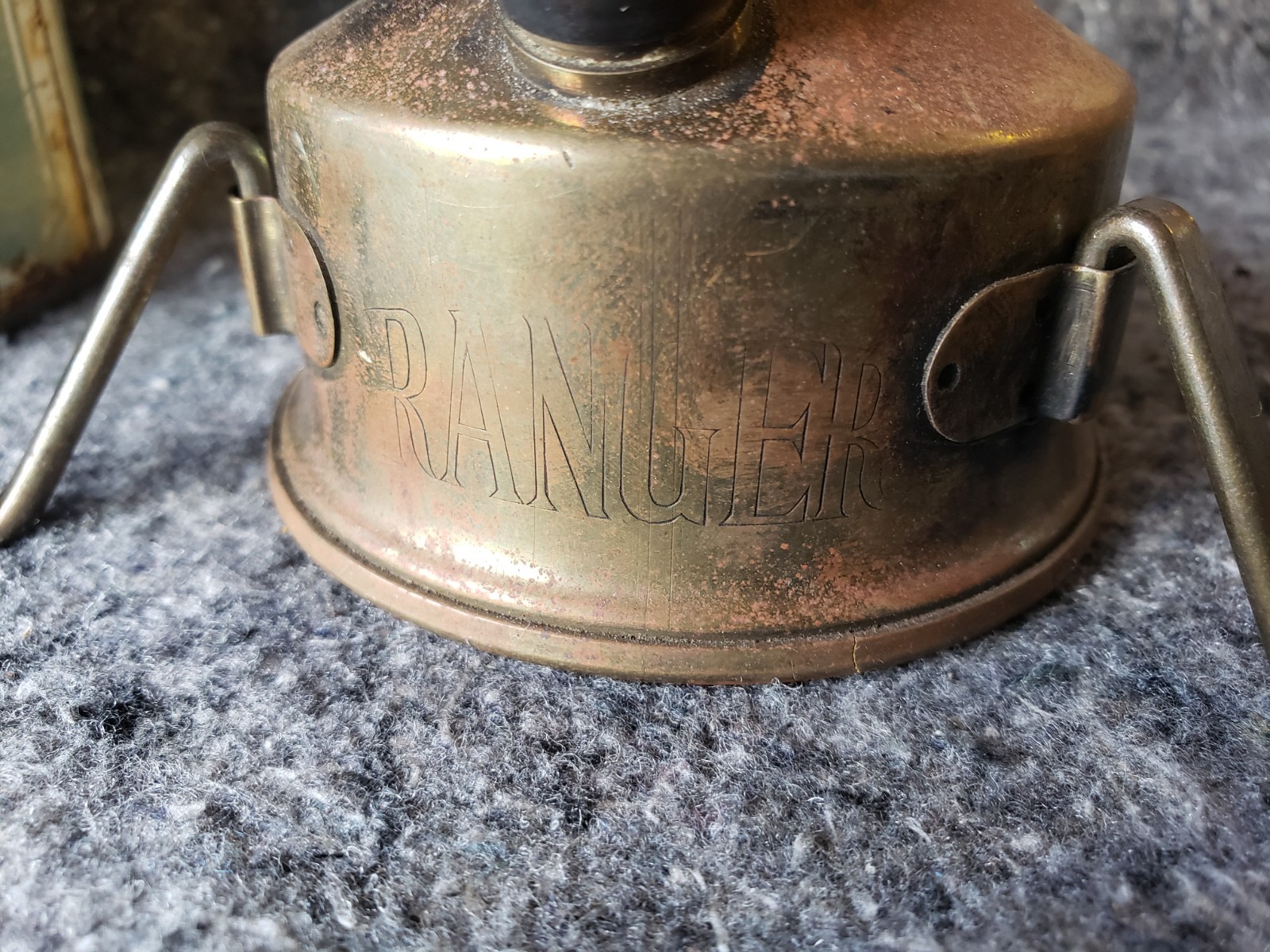 Compact Camper Stove in Tin Container, 40’s or 50’s. With fuel tank