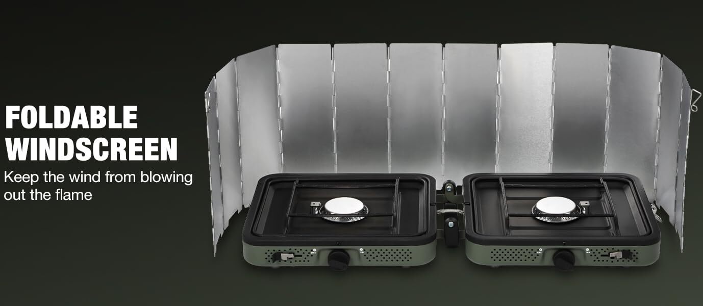 Folding Outdoor Stove Windscreen 12 Plates Aluminum Camping Stove Windshield Wit