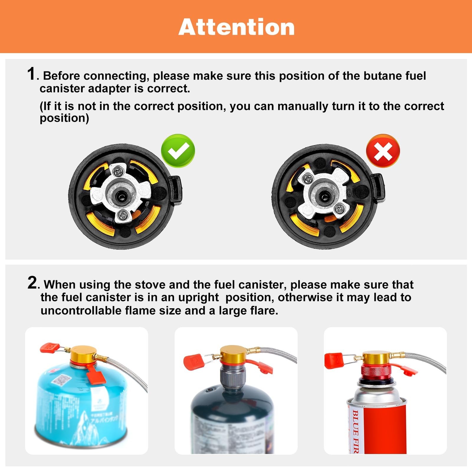 7200W Windproof Camping Stove with Adaptesr Bags for Outdoor