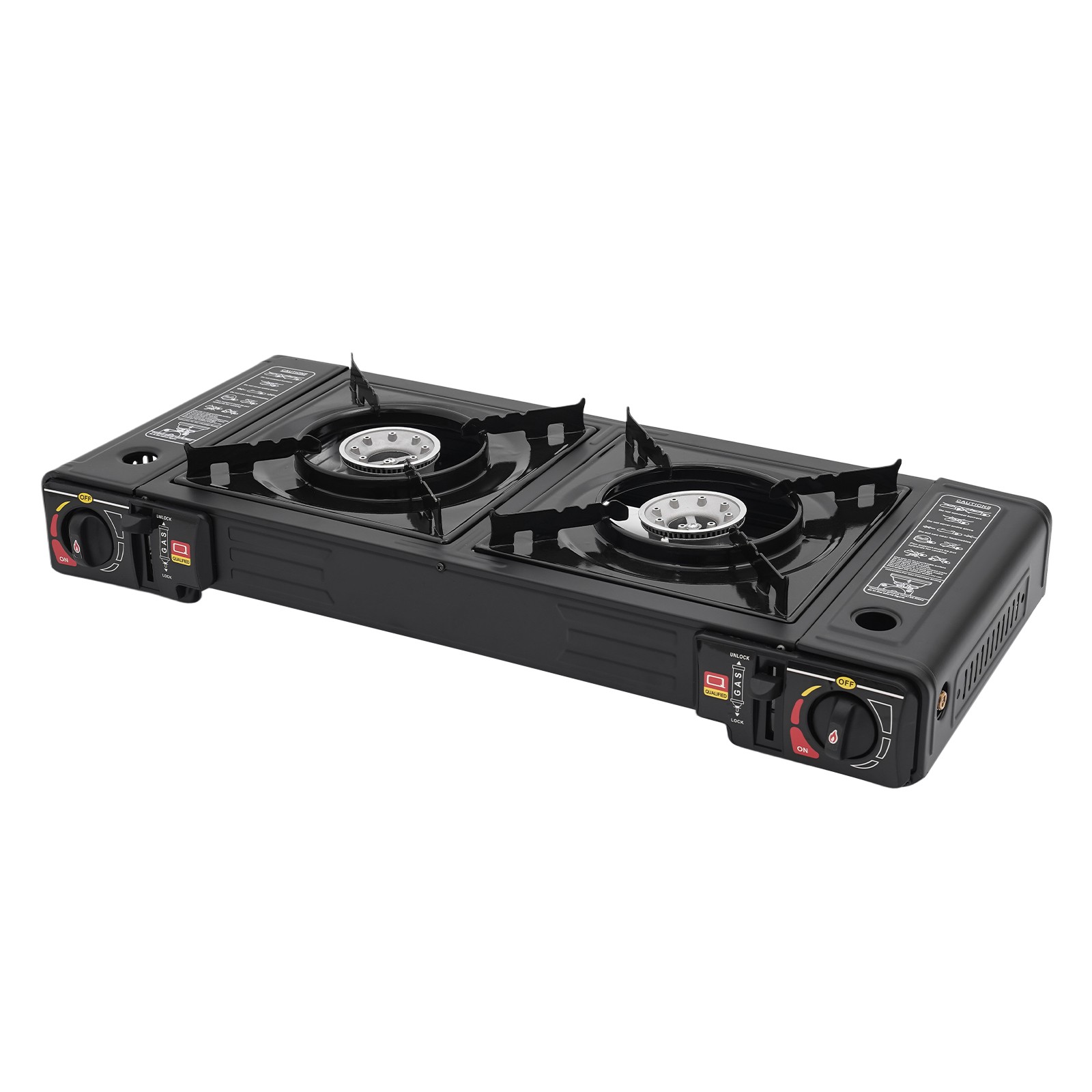 Camping Stove Butane 2500W x2 Burners Cooking Burner w/ Portable Tray&Case