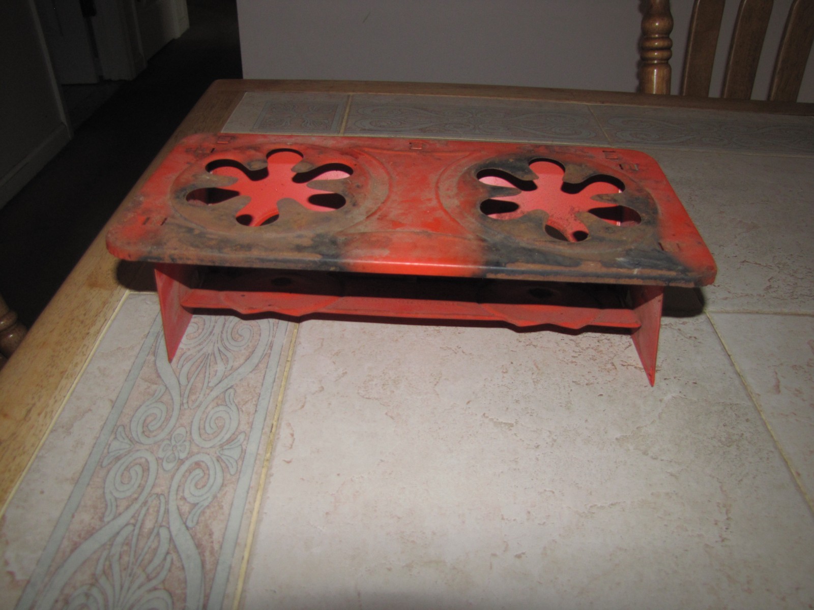 Sterno Cook Stove No 46 Foldable Metal Orange Vintage two burner used