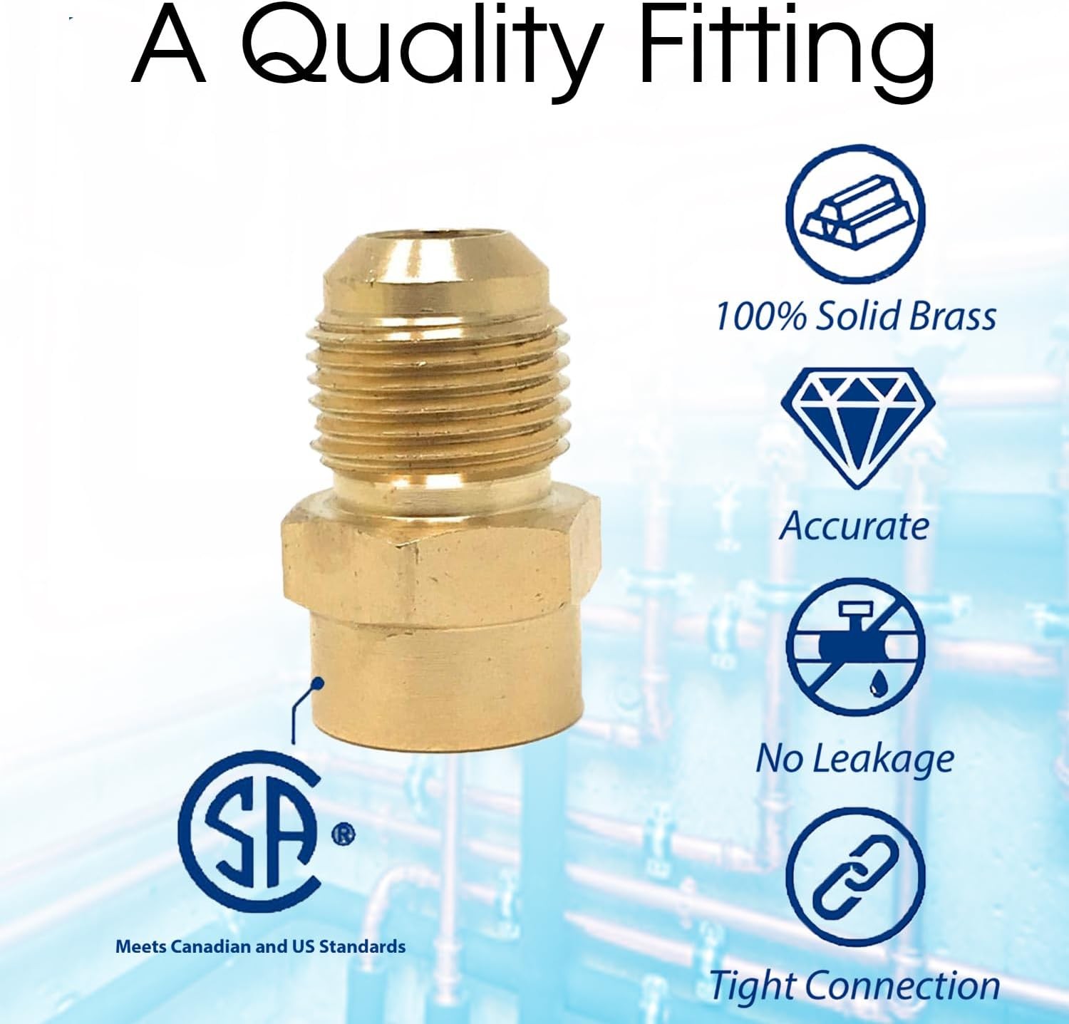 1/2 Male Flare x 3/8 Female Brass Reducer inch x inch,