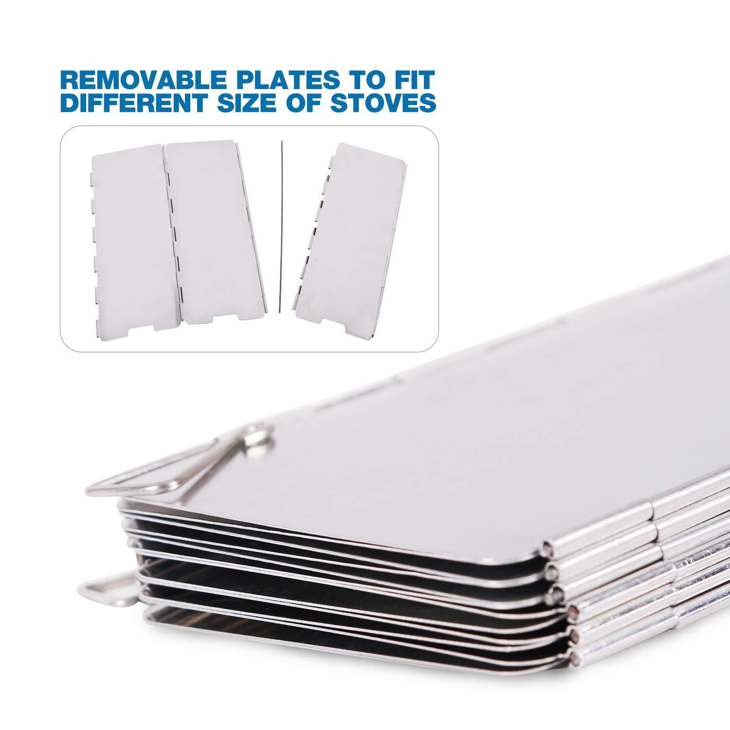 Folding Outdoor Stove Windscreen 12 Plates Aluminum Camping Stove Windshield Wit