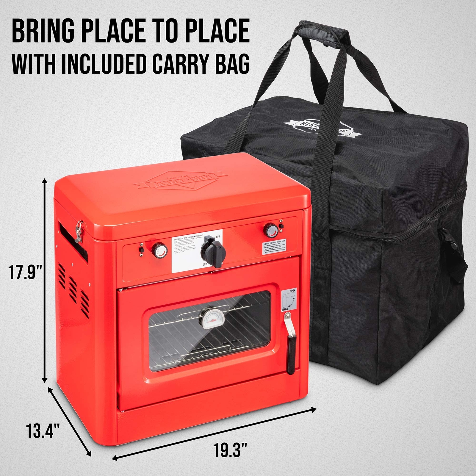Hike Crew 2-in-1 Gas Camping Portable Propane Stove & Oven with Grill