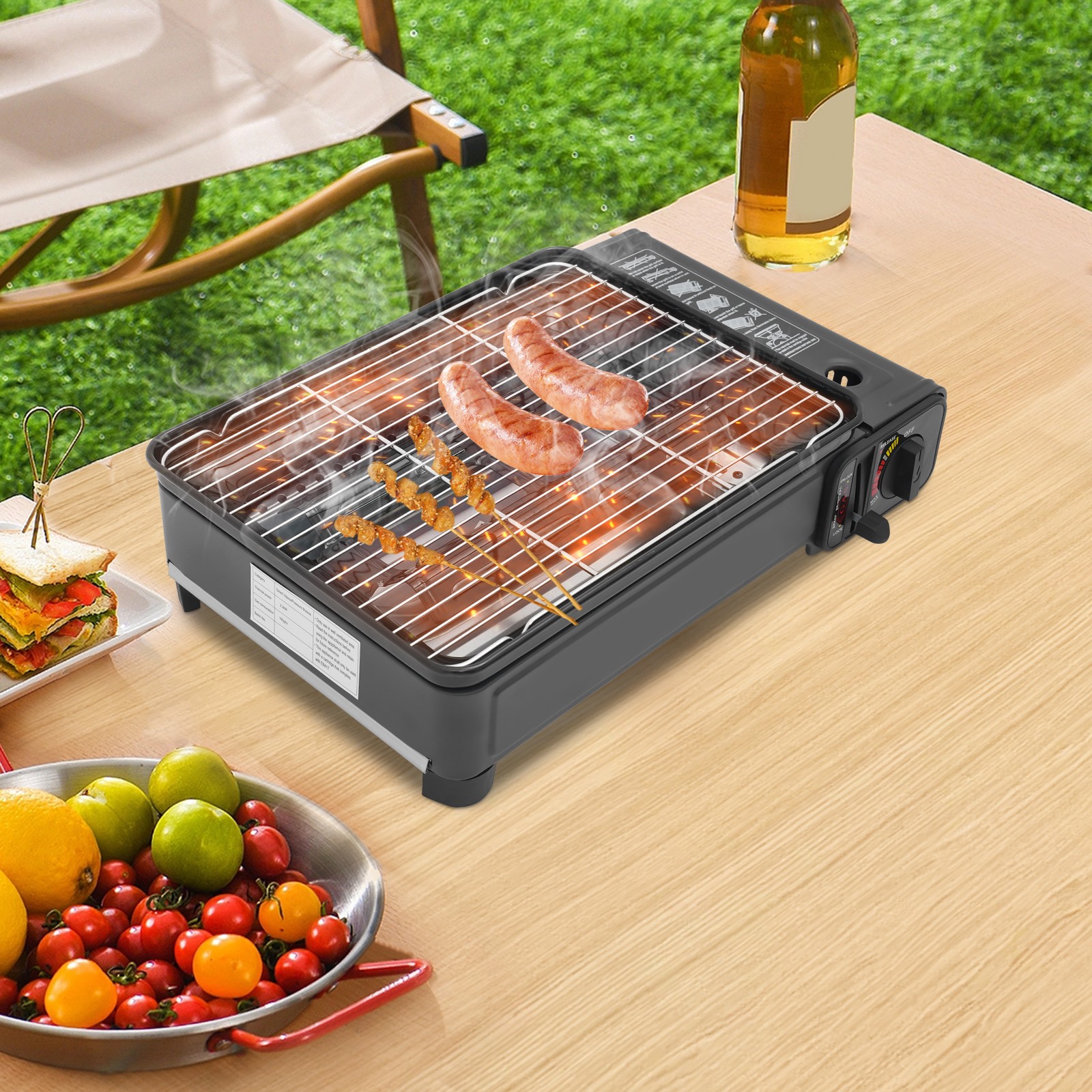 42*26*11cm Gas Barbecue Stove Gas Griddle Countertop Grill Stove LPG Tank Fuel
