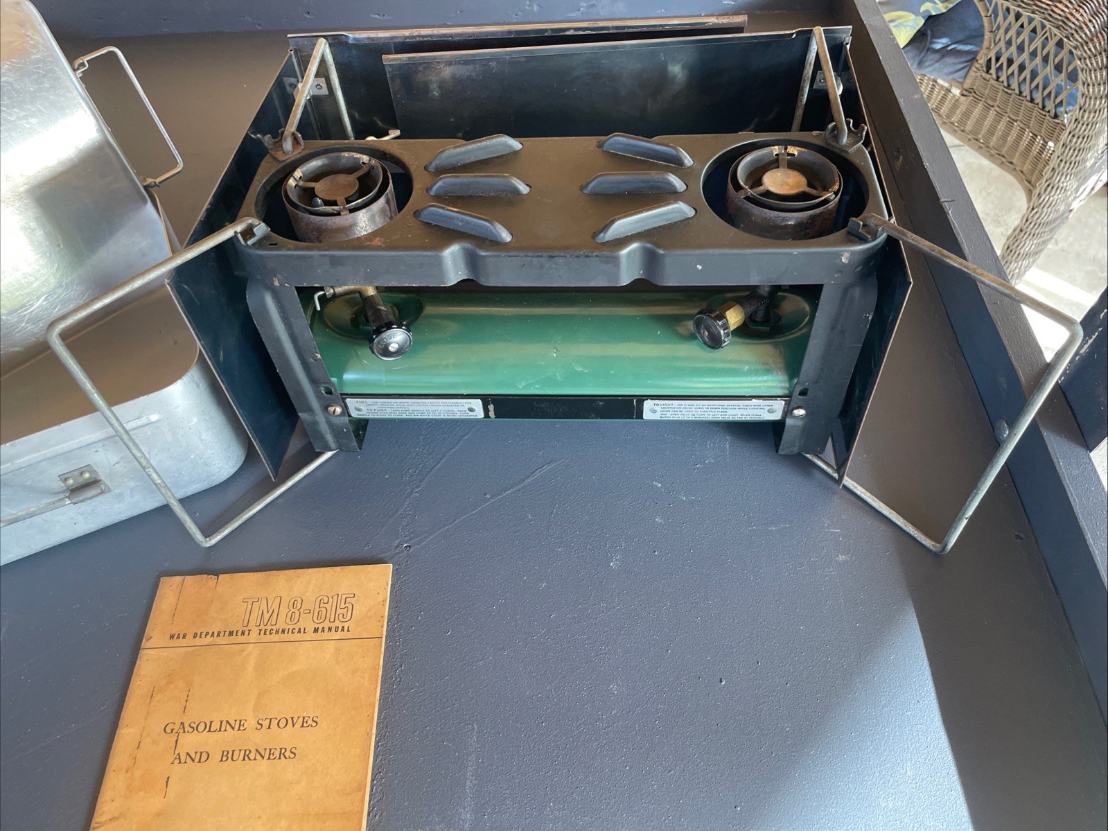 Vintage Model 523 COLEMAN Military Medical Department Camp Stove with Case