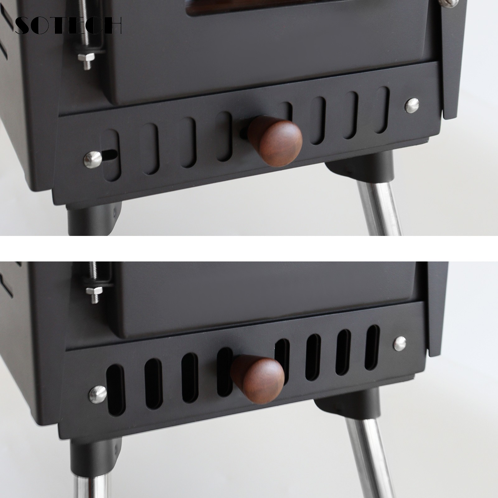 SOTECH Black Wood Stove Portable Camp Fire Heater Grill Camping Hiking Outdoor