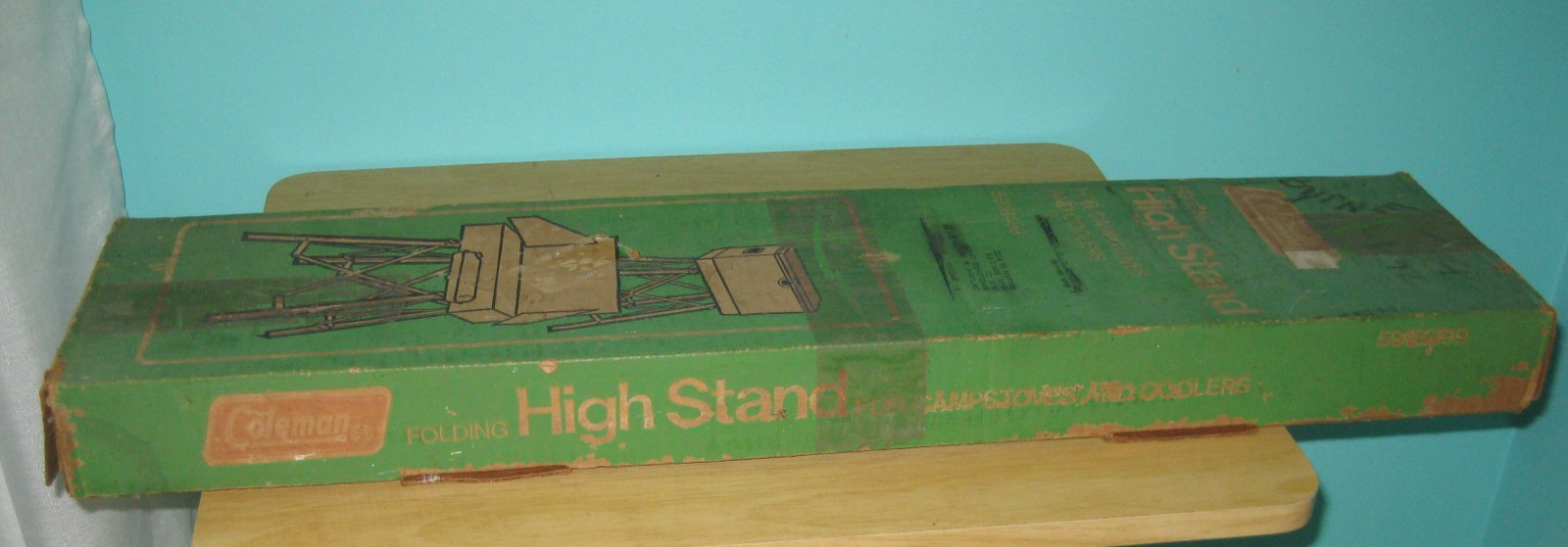 Vintage COLEMAN 591B499 Folding Stand Aluminum Camp Stove Cooler Original Box