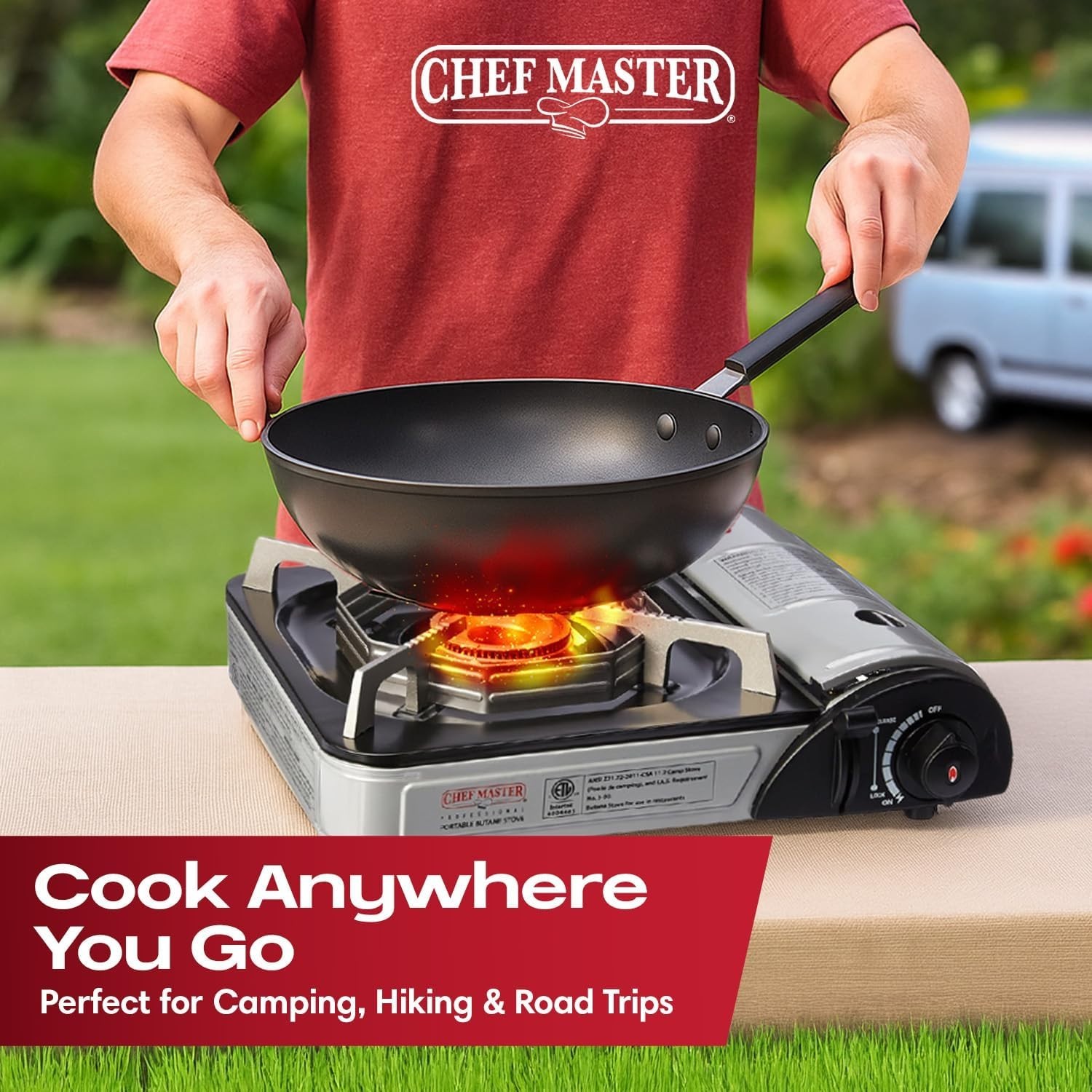 Chef-Master 10,000 BTU Portable Butane Stove with Carry Case & Safety Features