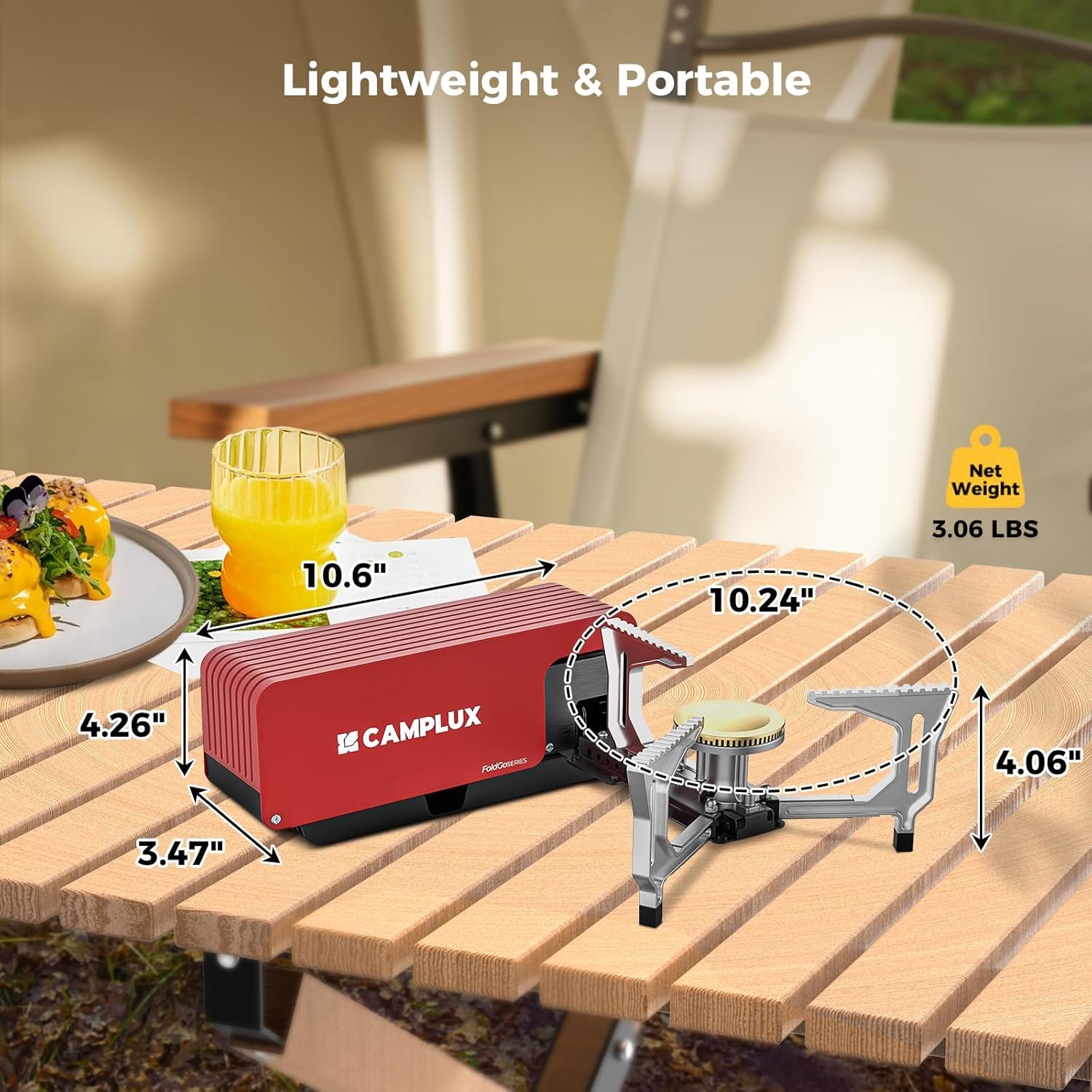 Folding Camping Stove 7500 BTU Portable Butane Gas Stove Foldable