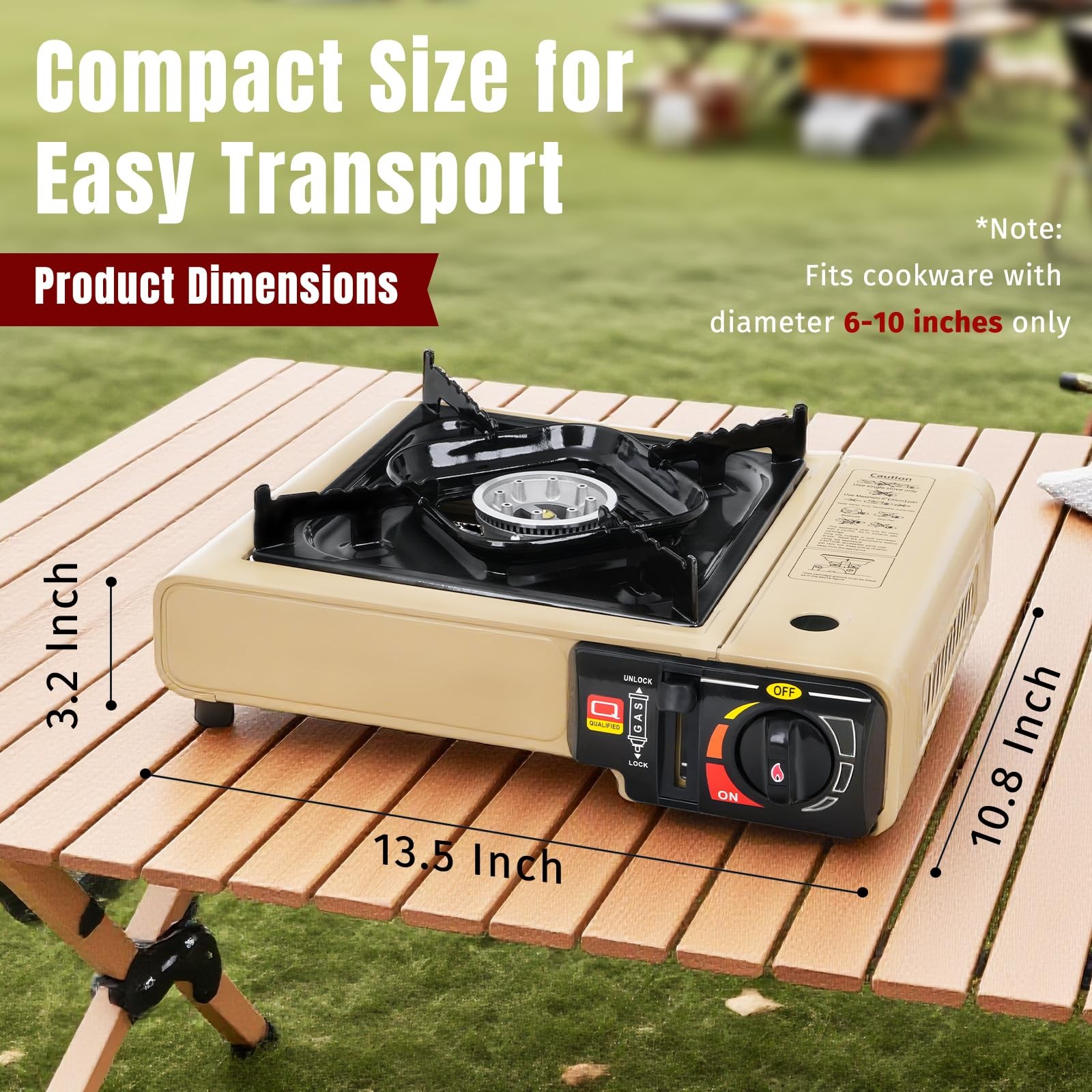 Dual Fuel Stove Portable Camp Stove Propane Gas Stove, Case+Wind Guard+26″ Hose