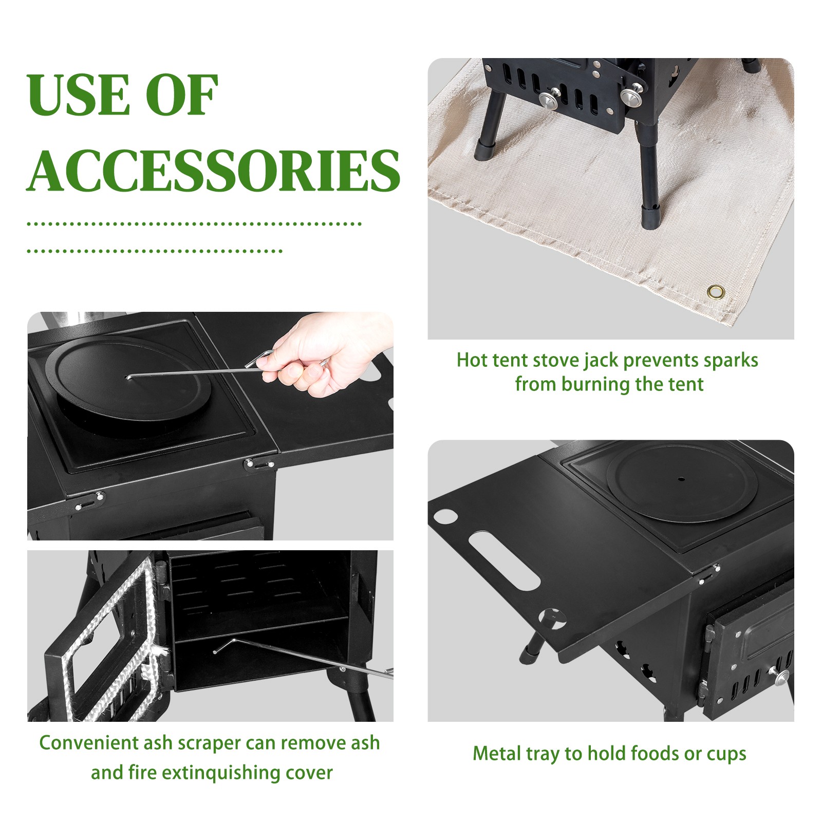 New Wood Burning Stove Tent Stove for Patio Heating Folding Portable Wood Stove