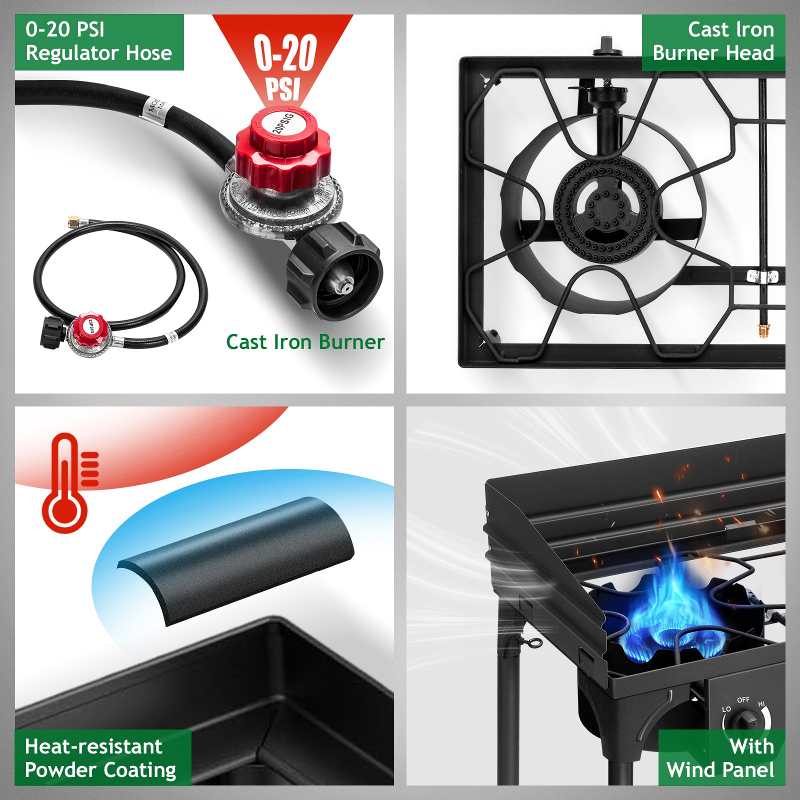 Hot 150000 BTU Propane Stove 2 Burner Gas Outdoor Portable Camping BBQ Grill US