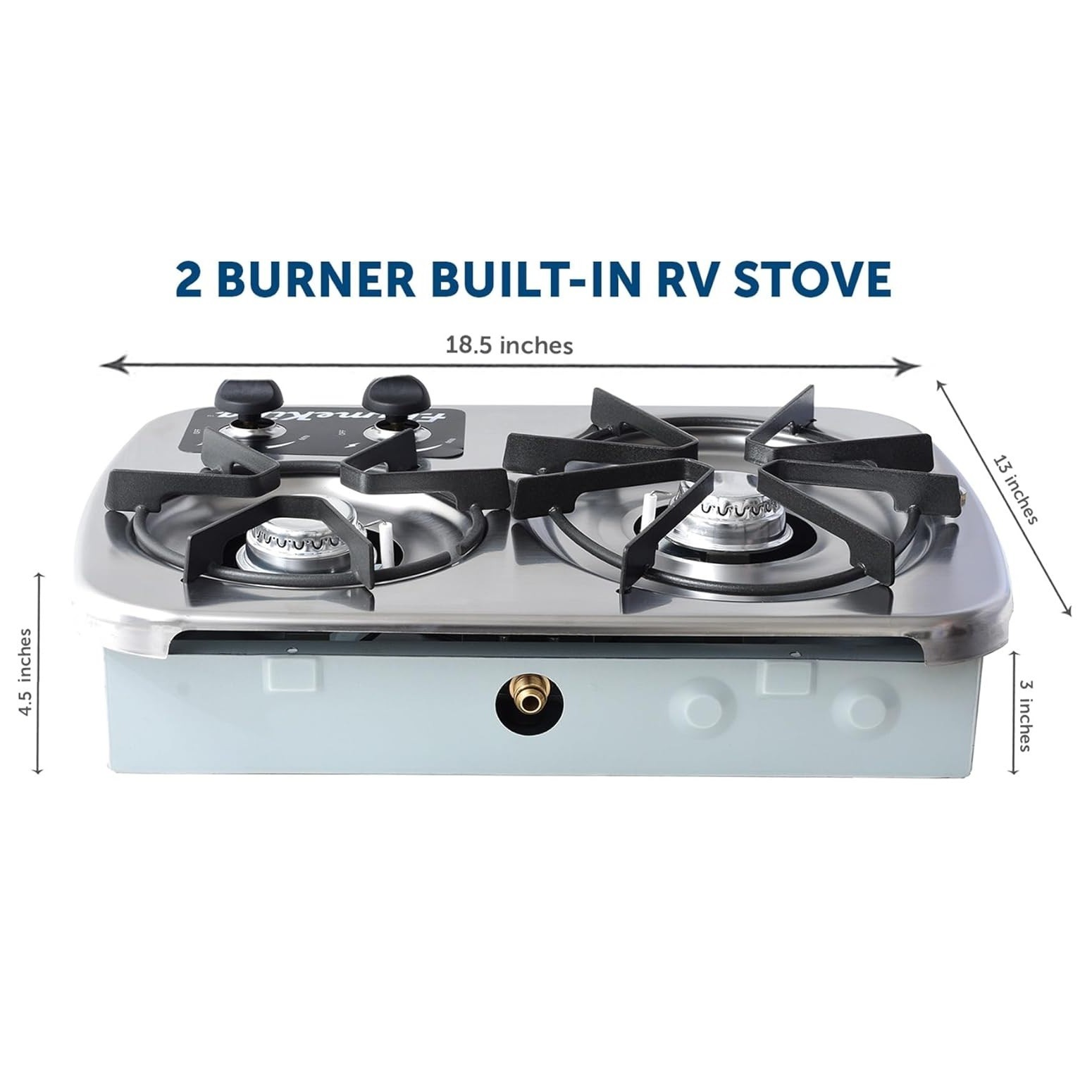 Flame King 2 Burner Drop In Propane Stove & Wind Shield For RV Camping LP Silver