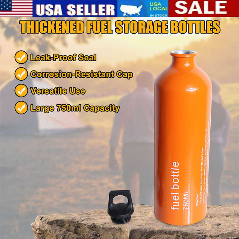 Outdoor Fuel Bottle Petrol Liquid Oil Bottle Kerosene Bottle 750ml Capacity US