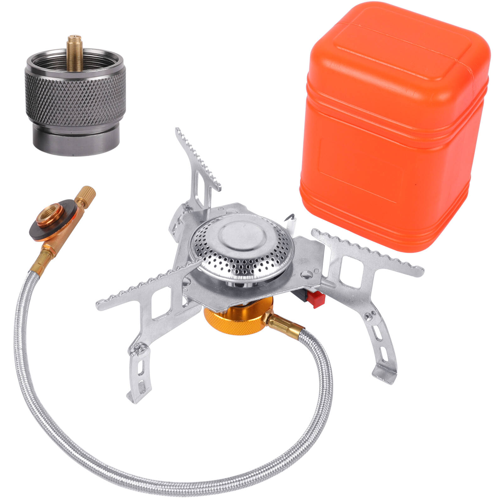 3700W Portable Backpacking Camping Gas Stove +Piezo Ignition Burner Case/Adapter