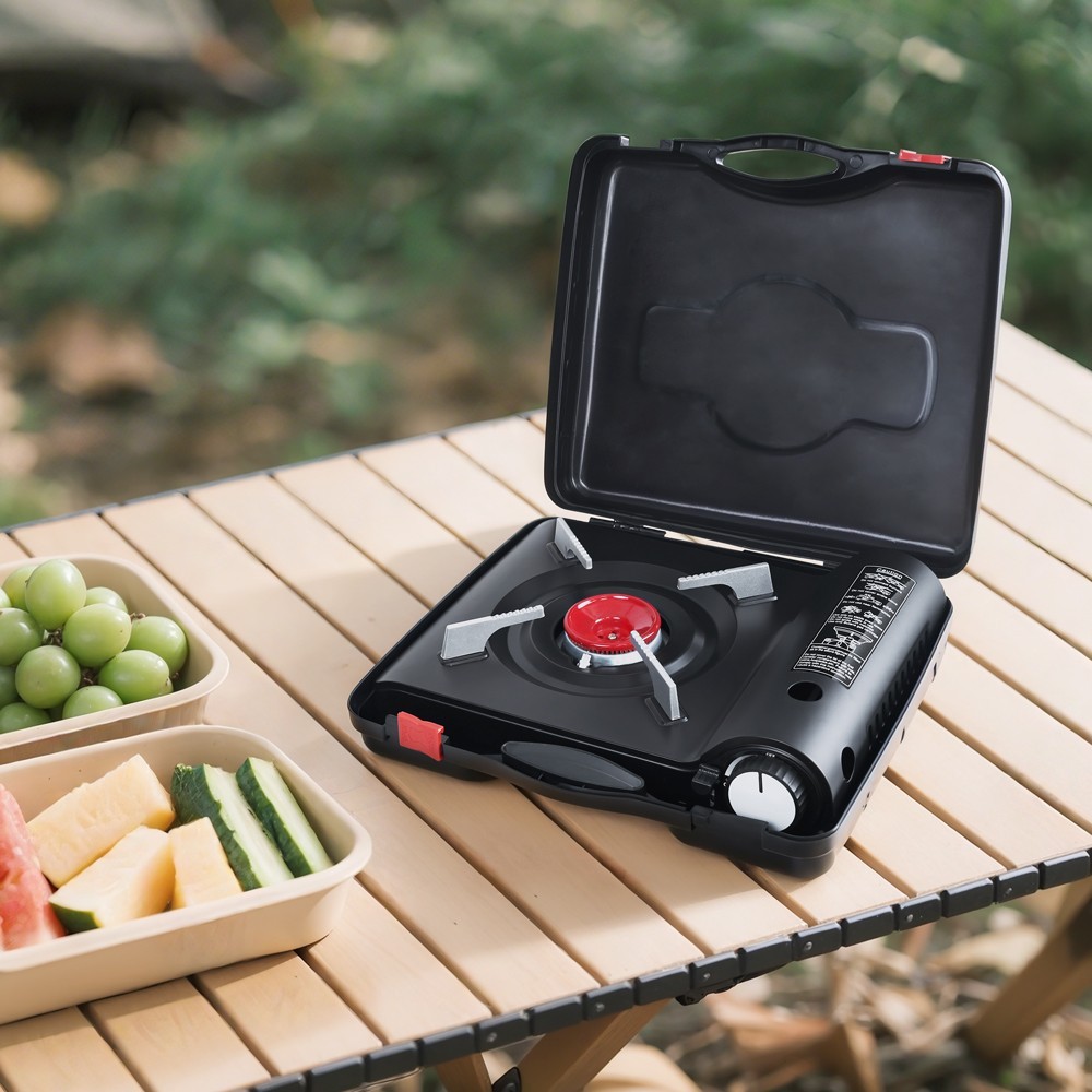 REDSUN F8 Black Portable Ceramic Burner 3.5kW Ultra Slim Butane Camp Stove