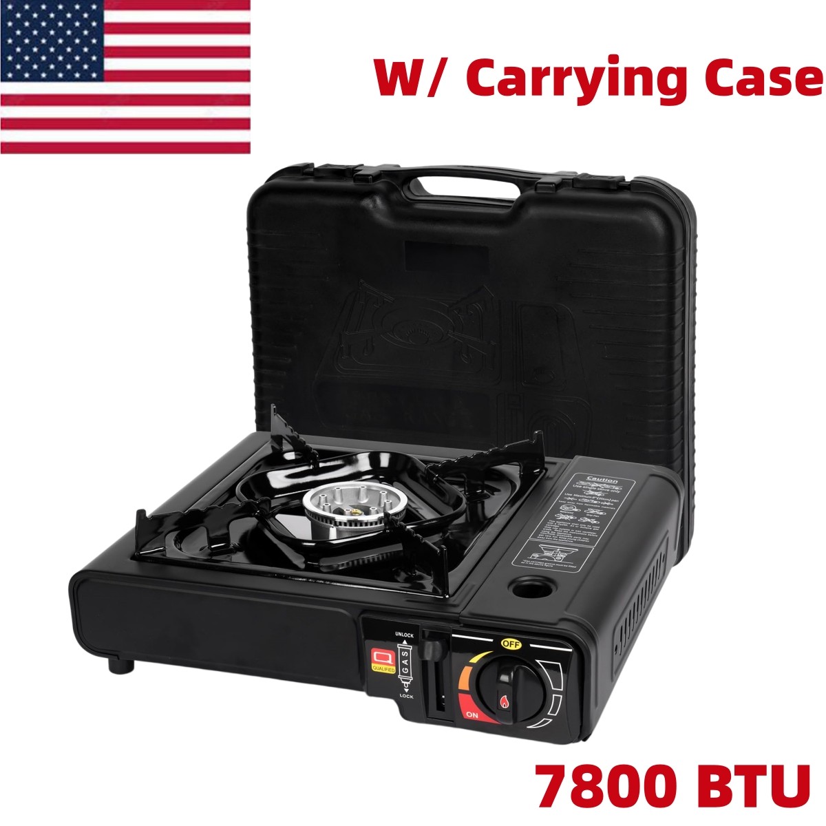 Camping Stove Dual Fuel Butane Propane Portable 7800 BTU with Case