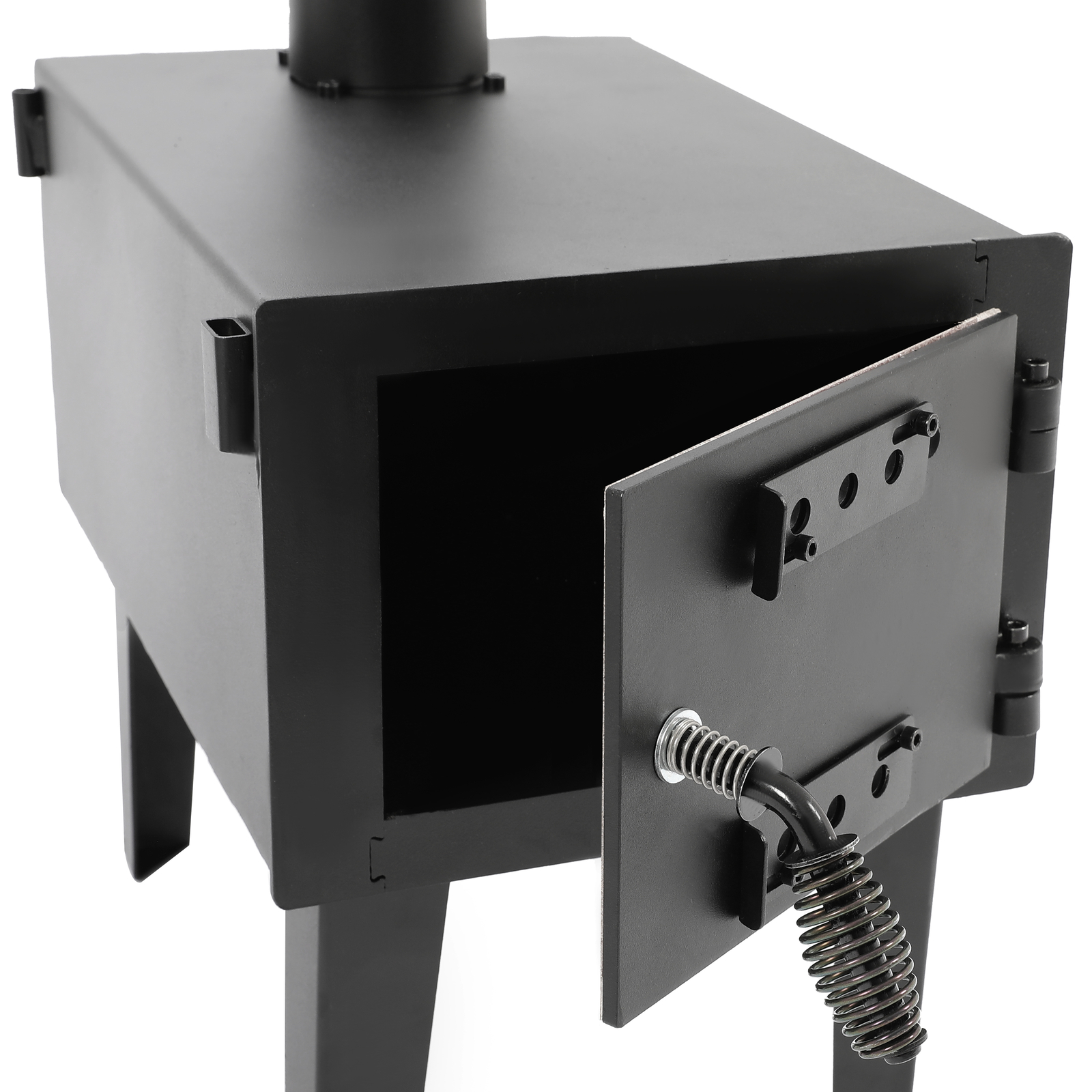Steel Outdoor Wood Burning Stove for Cooking Hiking with Chimney Pipe Portable
