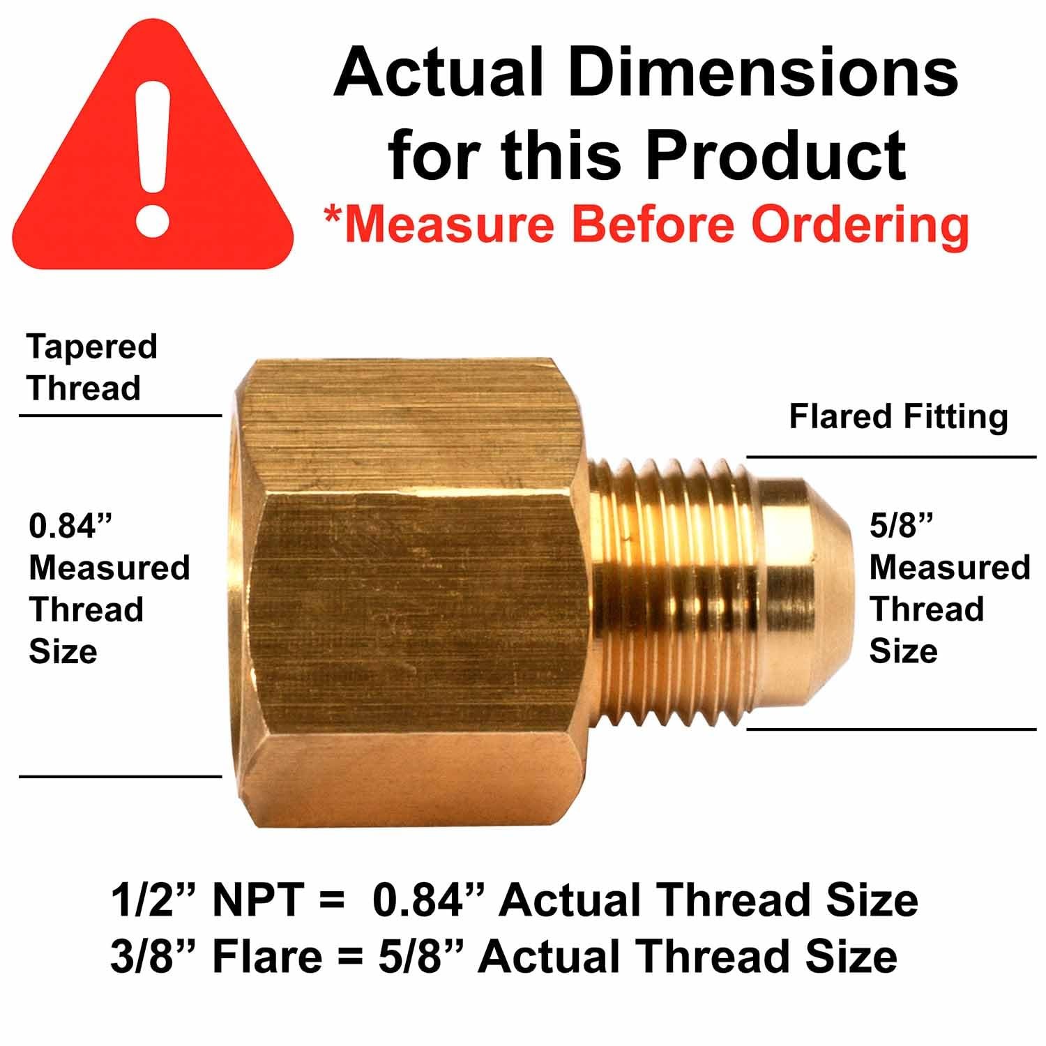 Celestial 3/8″ Male Flare by 1/2″ Female NPT Coupling, x 1/2″, Brass