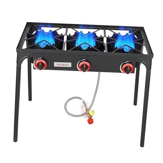 3 Burner High pressure Propane Stove, 28 Inch Tall Camping trible burner stove