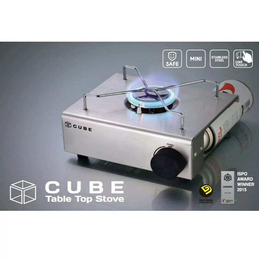 Kovea Cube Stainless Mini Gas Stove KS8GS0402 – Compact Indoor/Outdoor Cooking