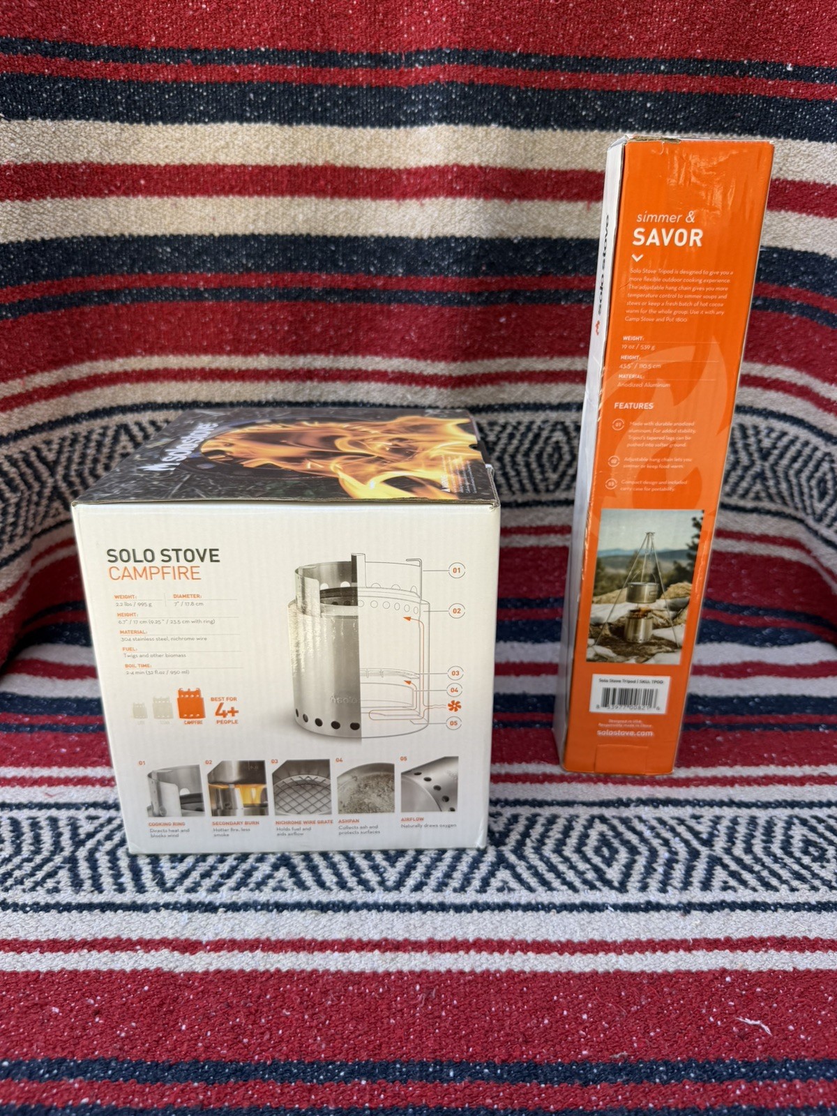 Solo Stove Campfire Portable Camp Stove + Tripod Accessory NEW Unused Complete!