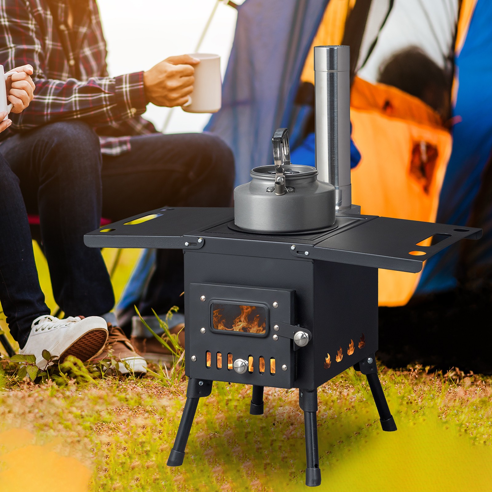 New Wood Burning Stove Tent Stove for Patio Heating Folding Portable Wood Stove