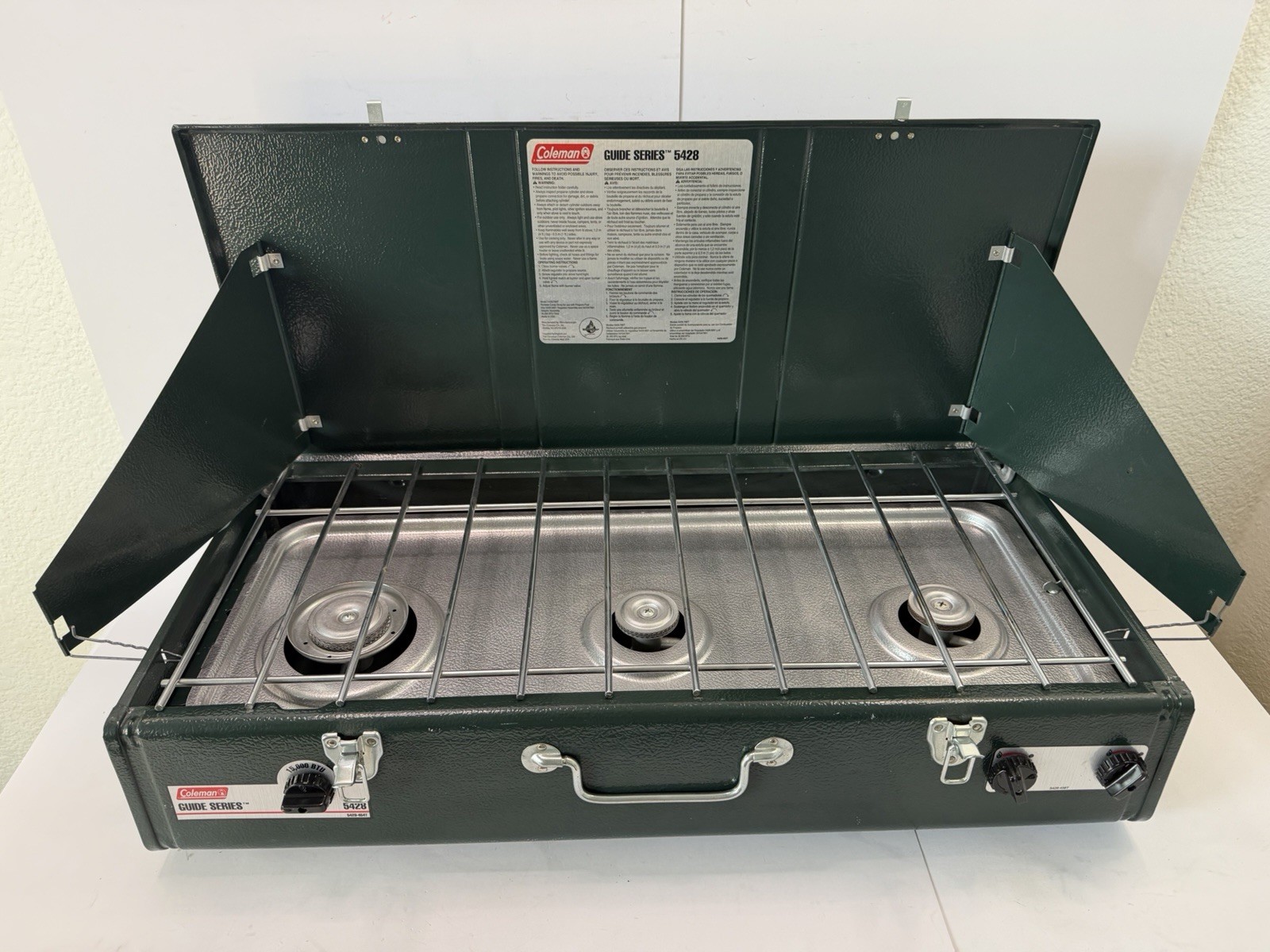 Coleman Guide Series 5428 3-Burner Propane Camp Stove 35k BTU USA 1999 Excellent