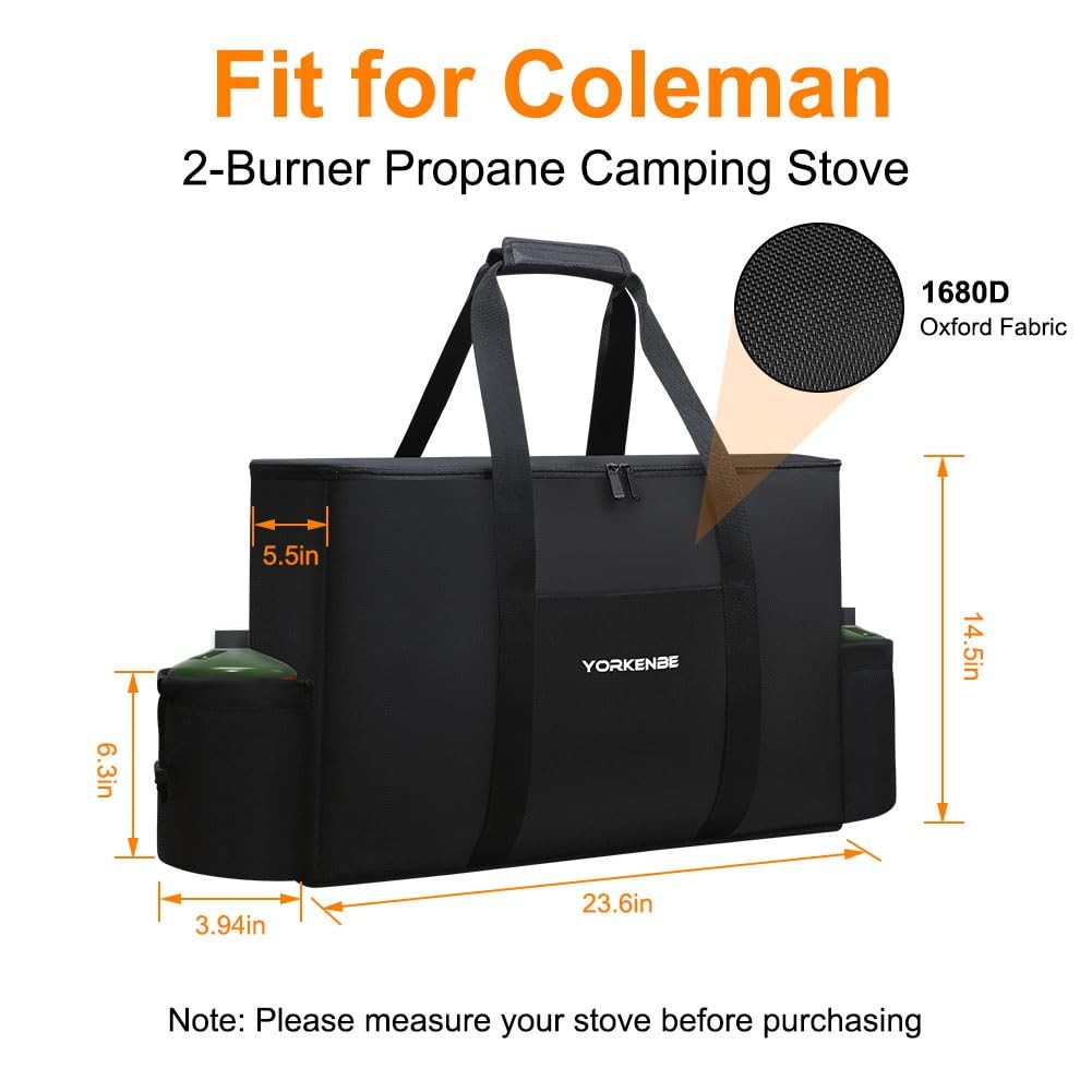 Yorkenbe Camp Stove Carry Bag, Camping Carrying Case one size, black