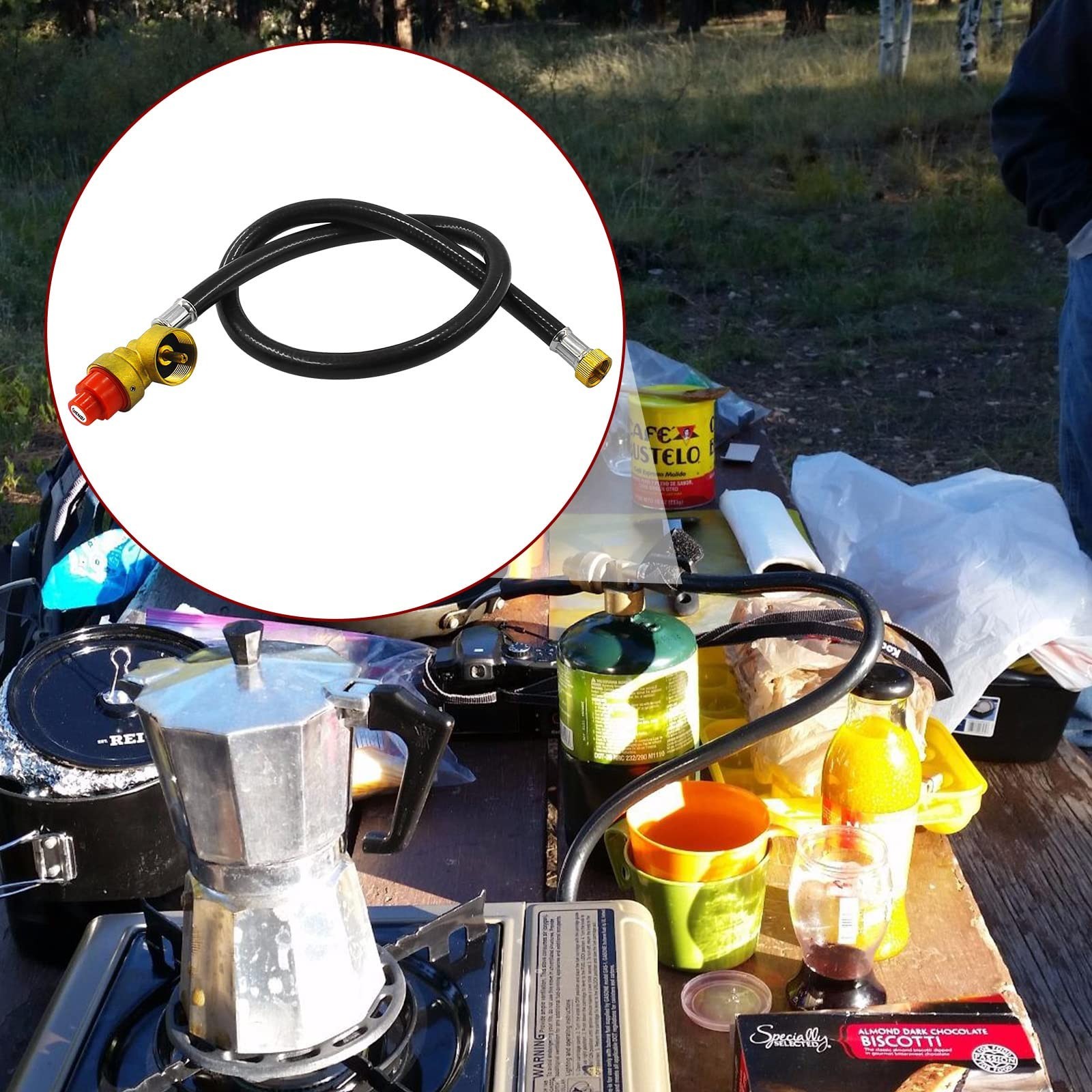 Portable Camping Stove Regulator & Hose – Convert 27.5″ to 1LB Propane Butane